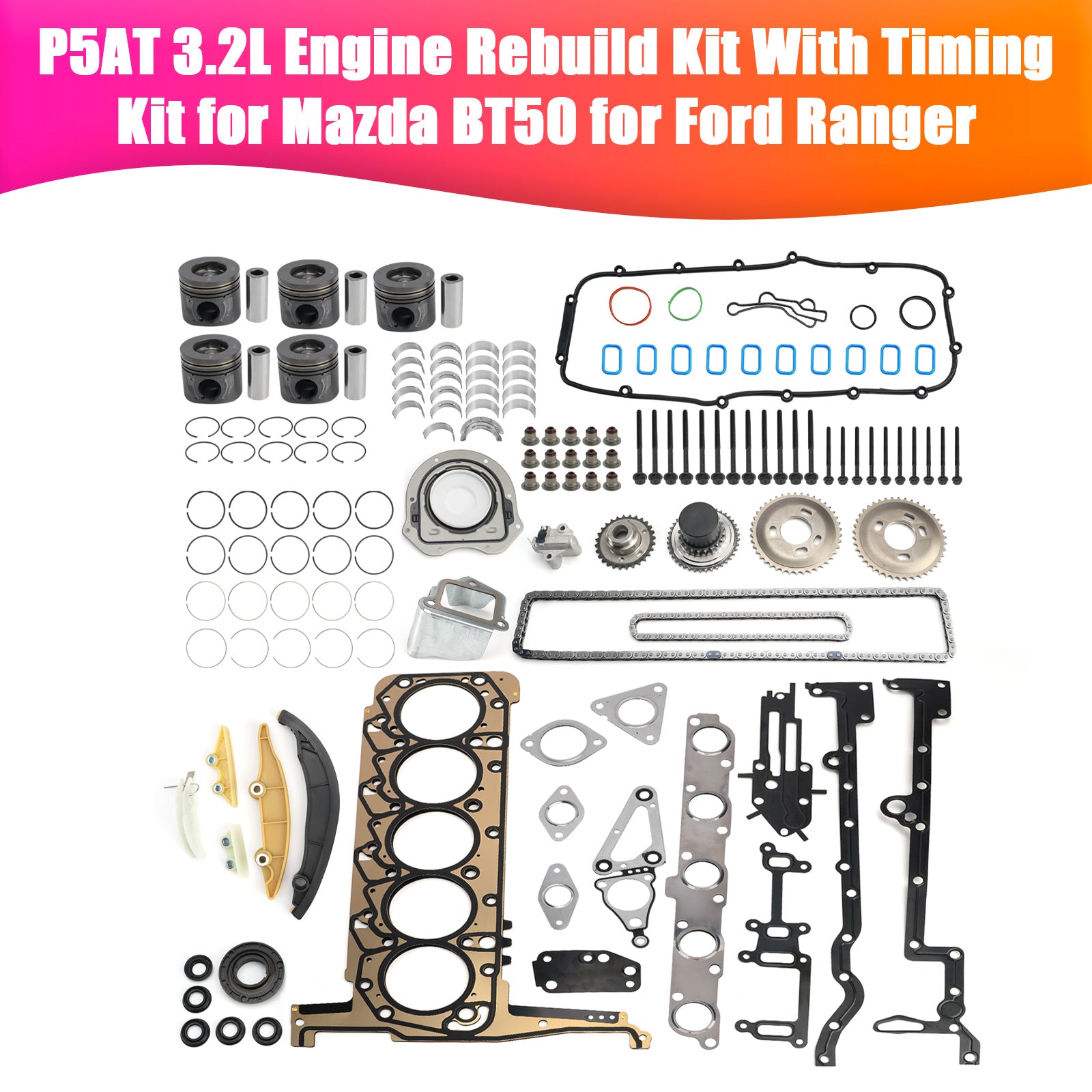 Kit de réfection moteur Ford Ranger P5AT 3.2L 5 cylindres turbo diesel avec kit de distribution
