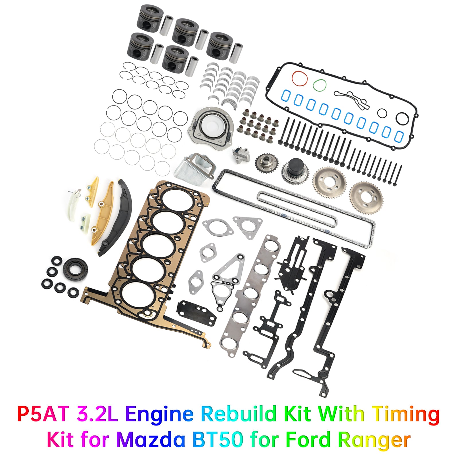 Kit de réfection moteur Mazda BT50 P5AT 3.2L 5 cylindres turbo diesel avec kit de distribution