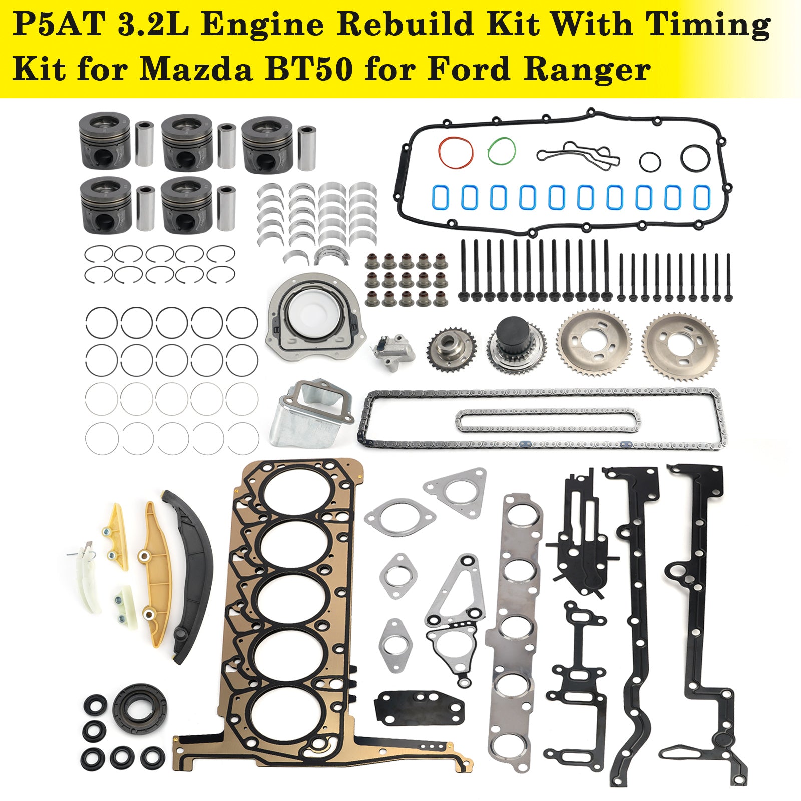 Kit de réfection moteur Ford Ranger P5AT 3.2L 5 cylindres turbo diesel avec kit de distribution