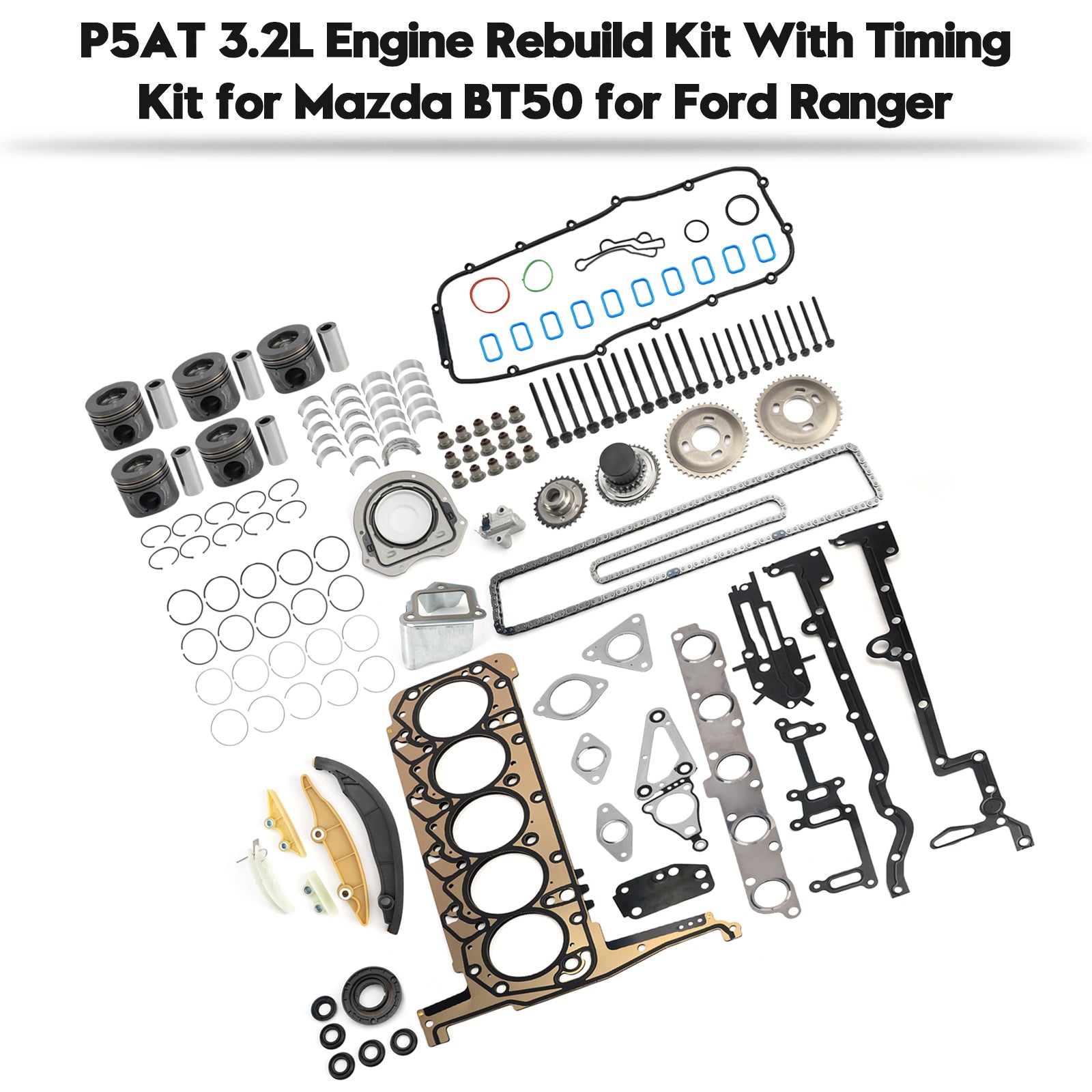 Kit de réfection moteur Mazda BT50 P5AT 3.2L 5 cylindres turbo diesel avec kit de distribution