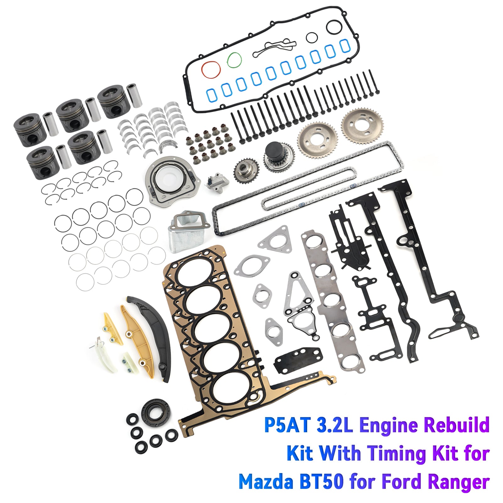 Kit de réfection moteur Ford Ranger P5AT 3.2L 5 cylindres turbo diesel avec kit de distribution
