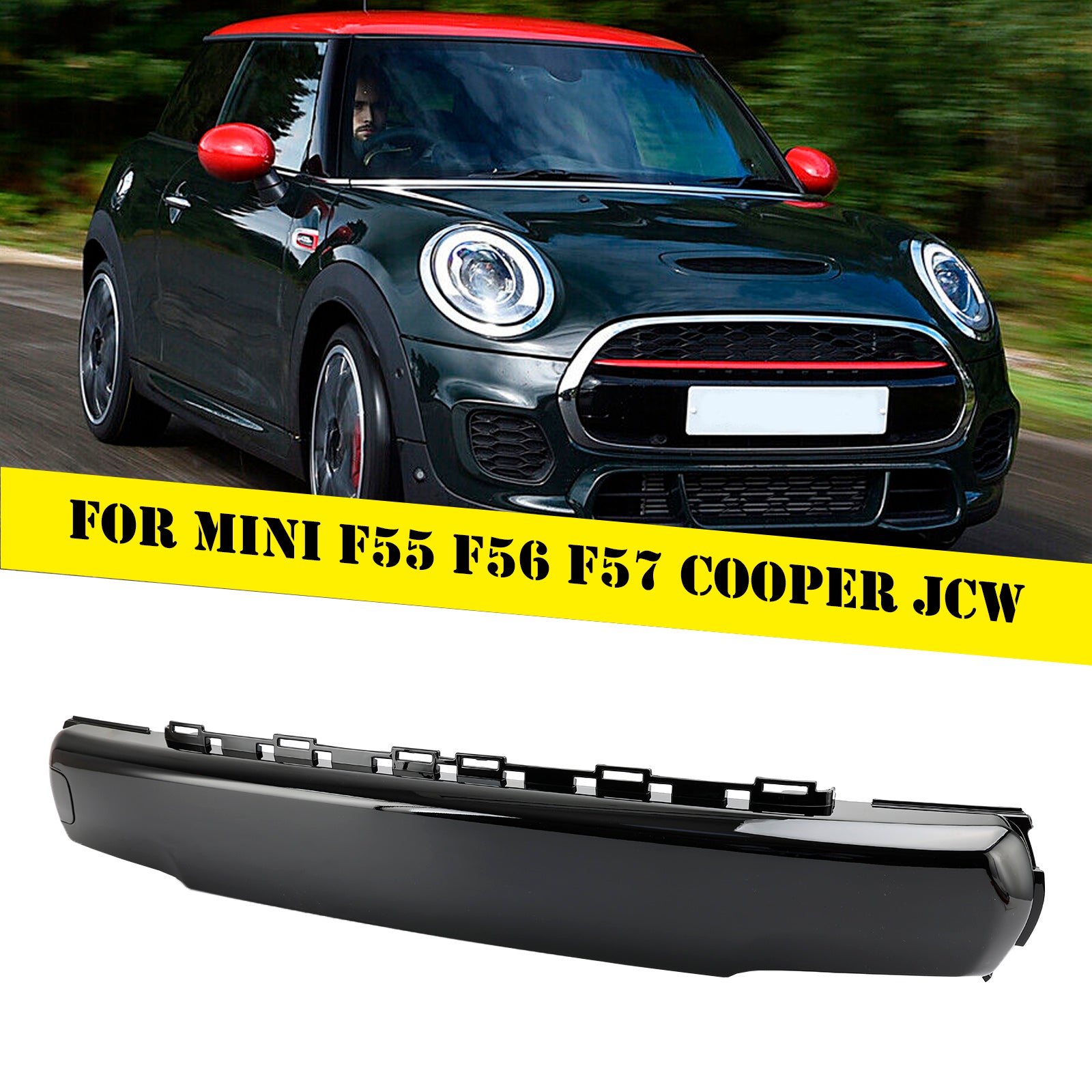 Couvercle de plaque d'immatriculation avant MINI Cabrio F57 Cooper S 2015 – 2021 noir brillant 51117337791