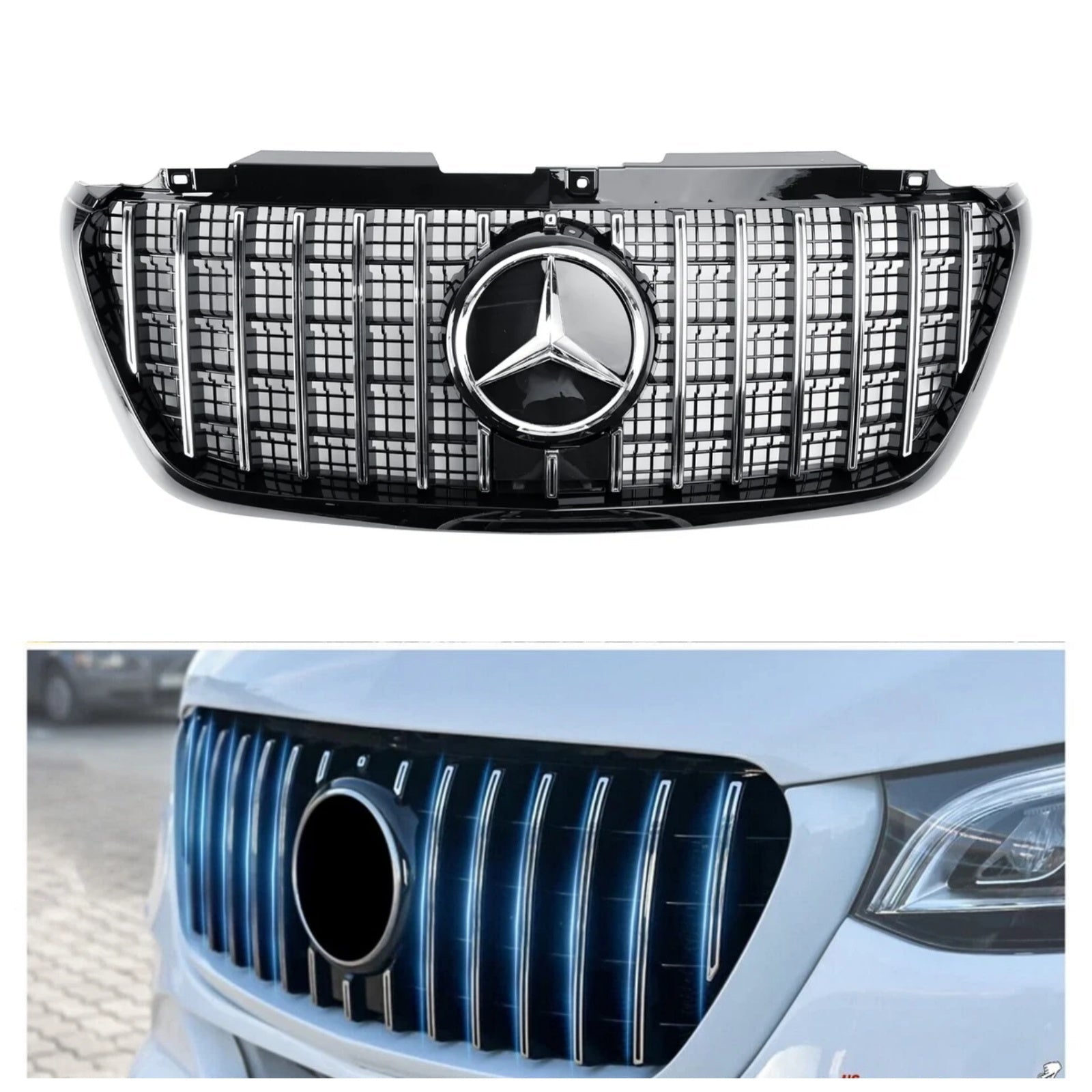 Grill przedniego zderzaka w stylu Mercedesa Sprintera W907 W910 GT 2018 2019 2020 2021 2022 2023