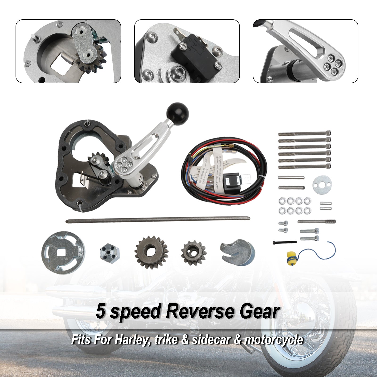 Patio trasero de 5 velocidades para Moto Harley W Ticket Knob Trike Sidecar