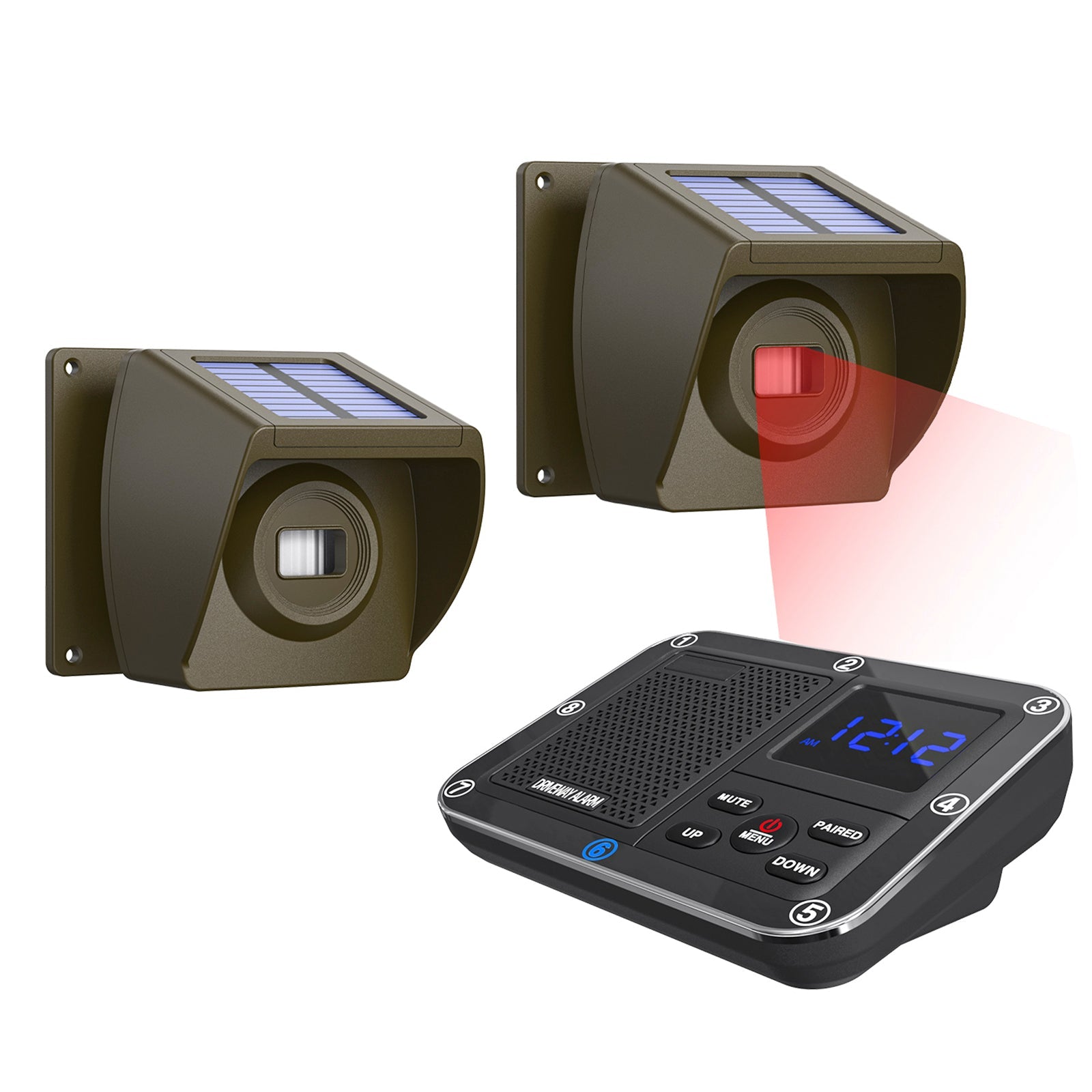 Alarm d'800m infrardeči zunanji solarni dovoz, protivlomni, indukcijski, brezžični