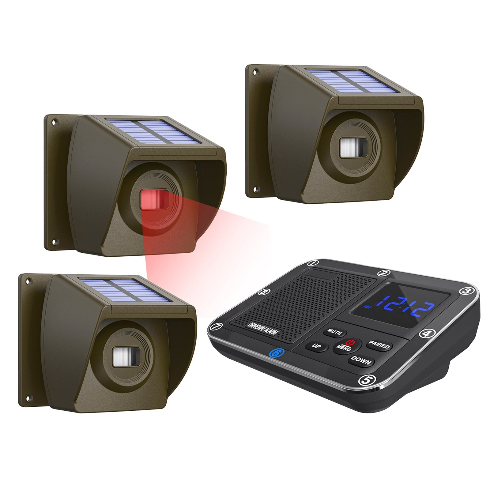 Alarm d'800m infrardeči zunanji solarni dovoz, protivlomni, indukcijski, brezžični