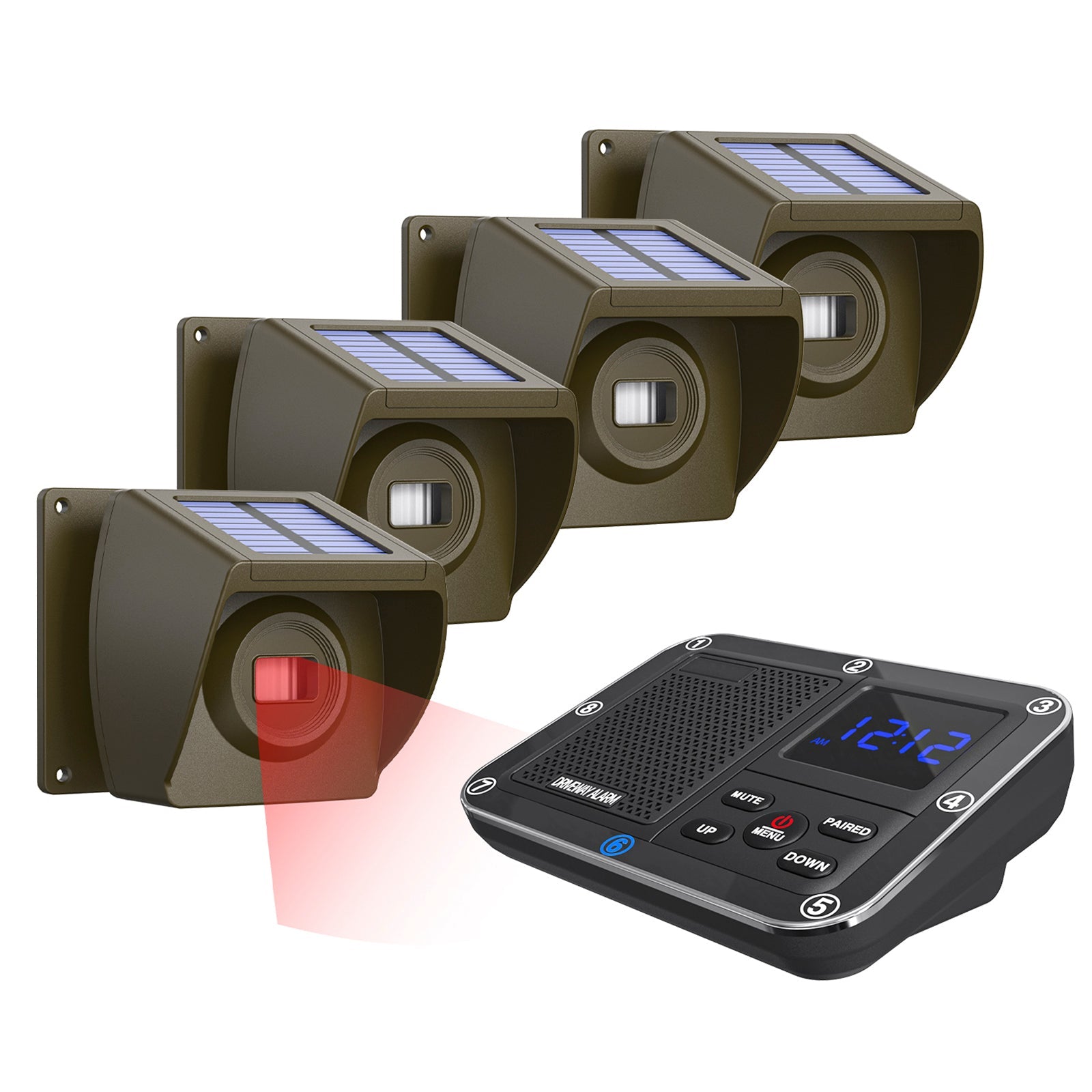 Alarm d'800m infrardeči zunanji solarni dovoz, protivlomni, indukcijski, brezžični