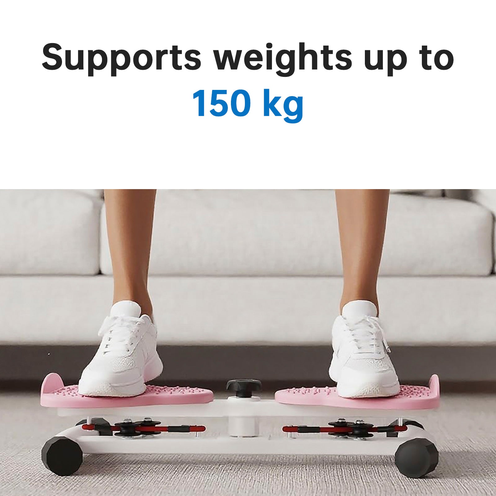 Machine à Twist Abdominal - Plateau de Fitness 150kg - 20dB Ultra-Silencieux et Anti-Dérapant - Pour un Ventre Plat (Rose)