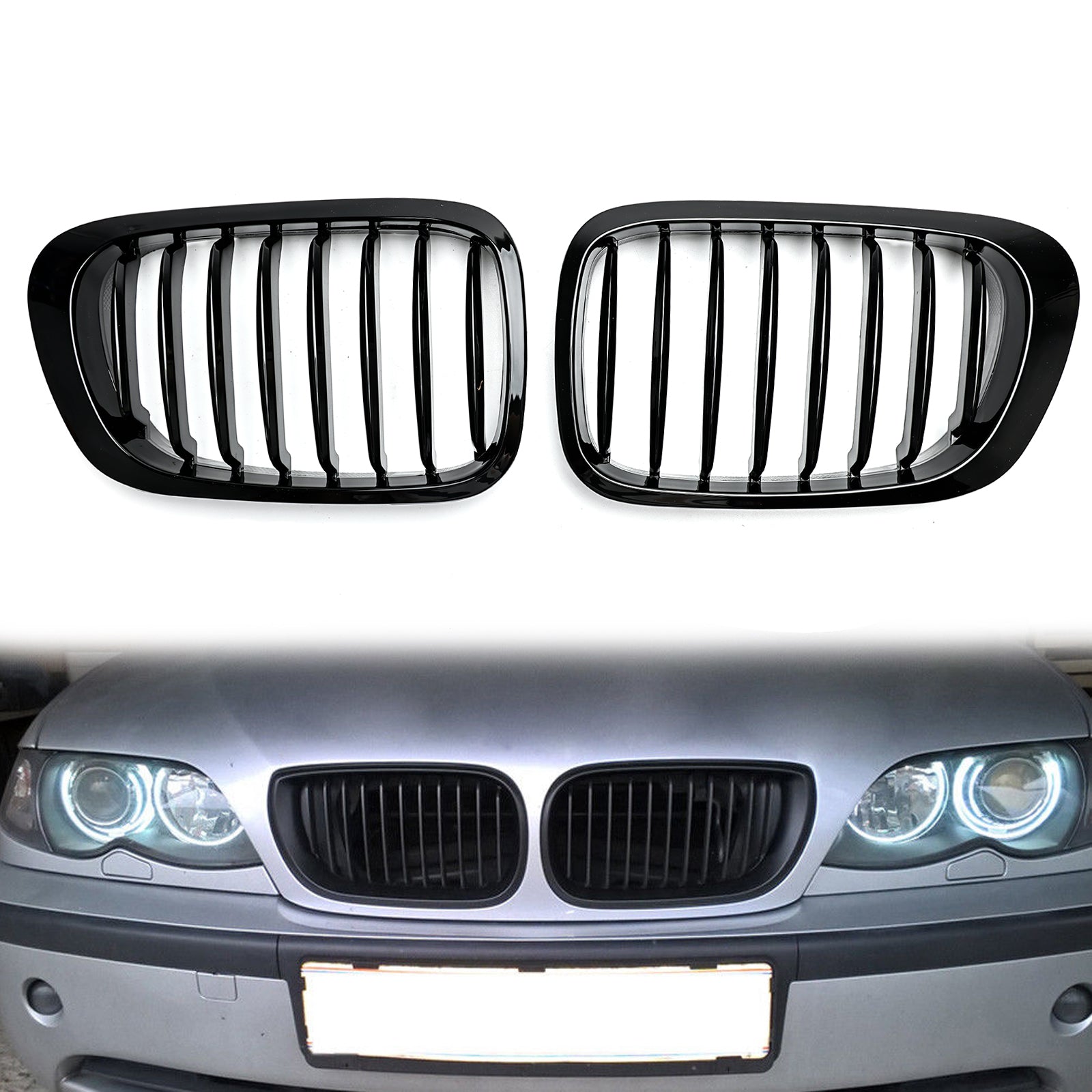 Grilla Brilliant ABS Front Grille Mesh per BMW E46 2 Porte (1998-2001) Serie 3 generiche