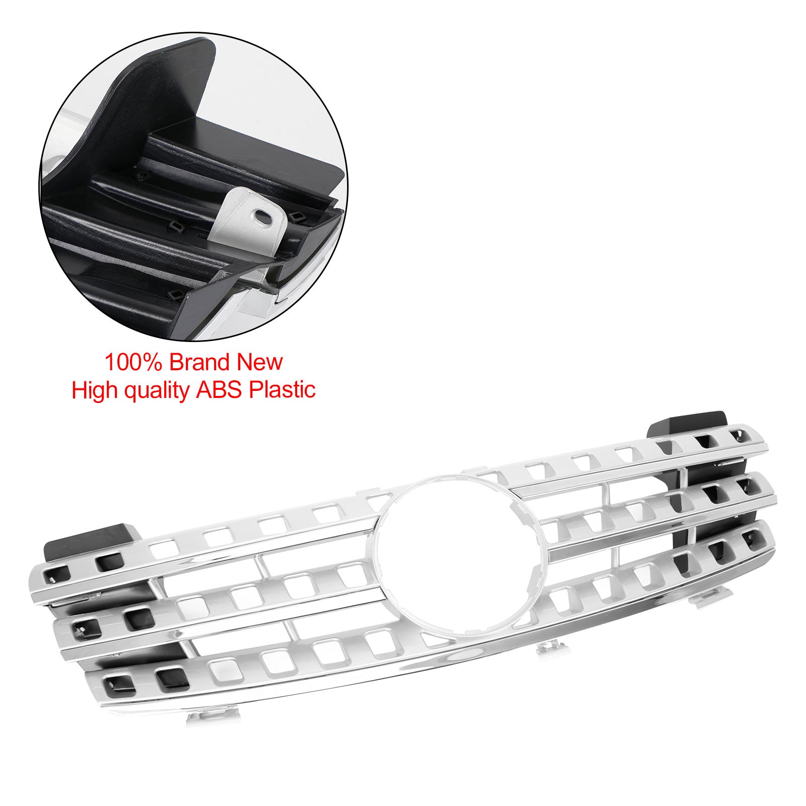 Zwarte chromen grille voor de Mercedes Benz ML-klasse W164 ML320/300/350/500 2005 2006 2007 2008