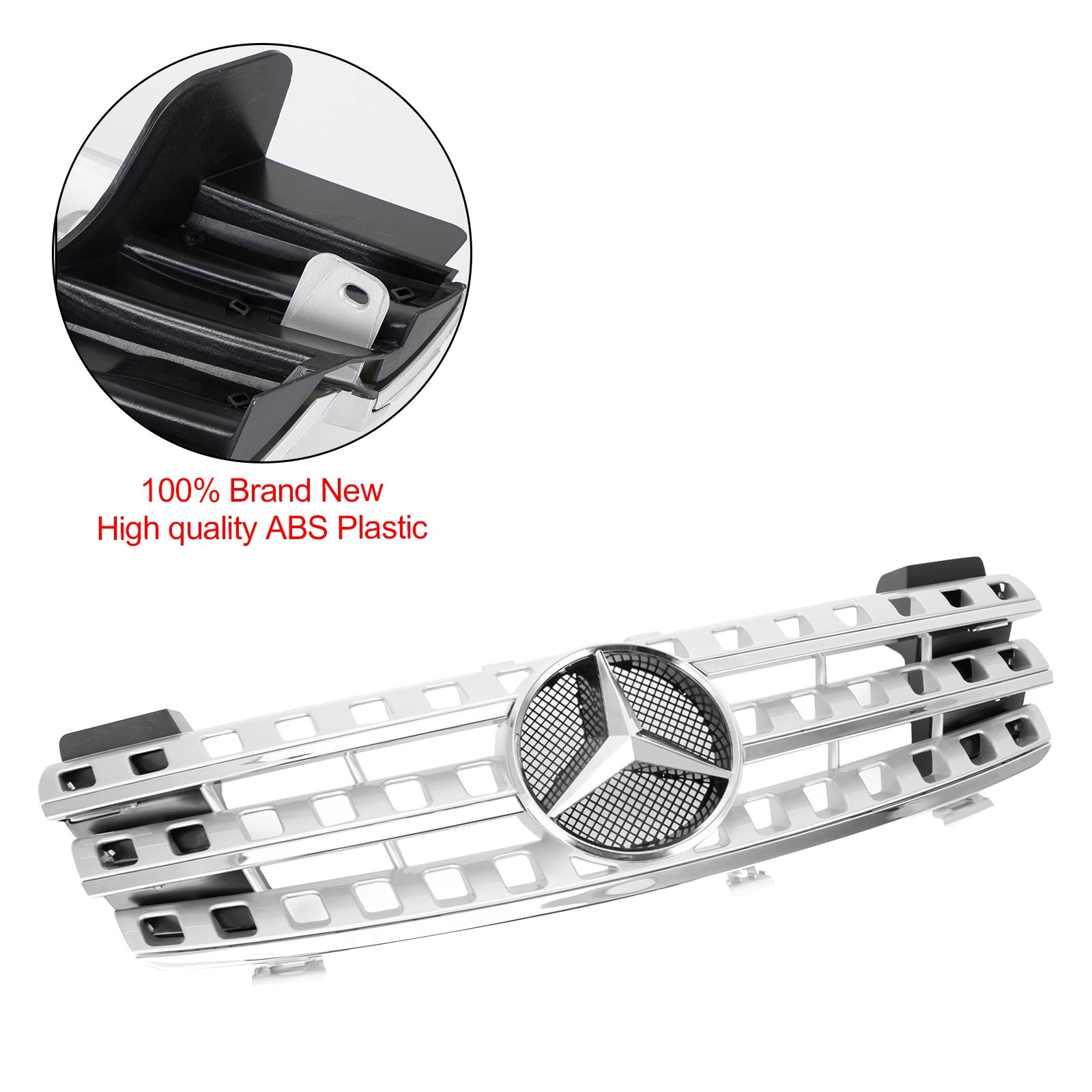 Calandre avant noire chromée pour Mercedes Benz Classe ML W164 ML320/300/350/500 2005 2006 2007 2008