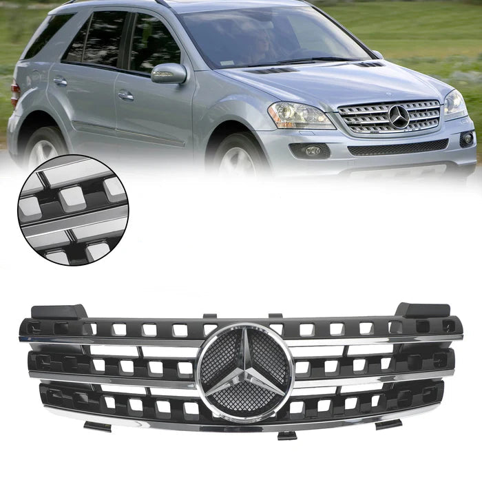 Calandre avant noire chromée pour Mercedes Benz Classe ML W164 ML320/300/350/500 2005 2006 2007 2008