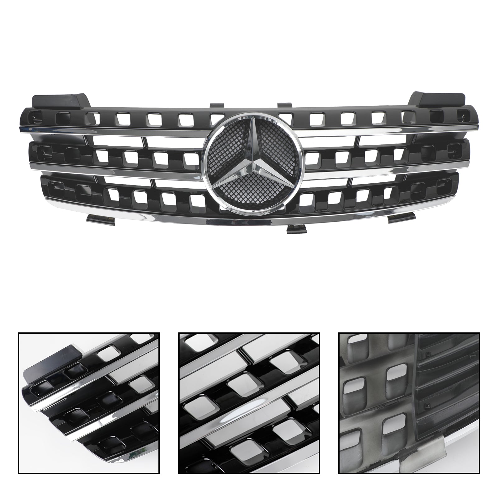 Calandre Avant Grille Compatible avec Mercedes Classe ML W164 2005-2008 Noir