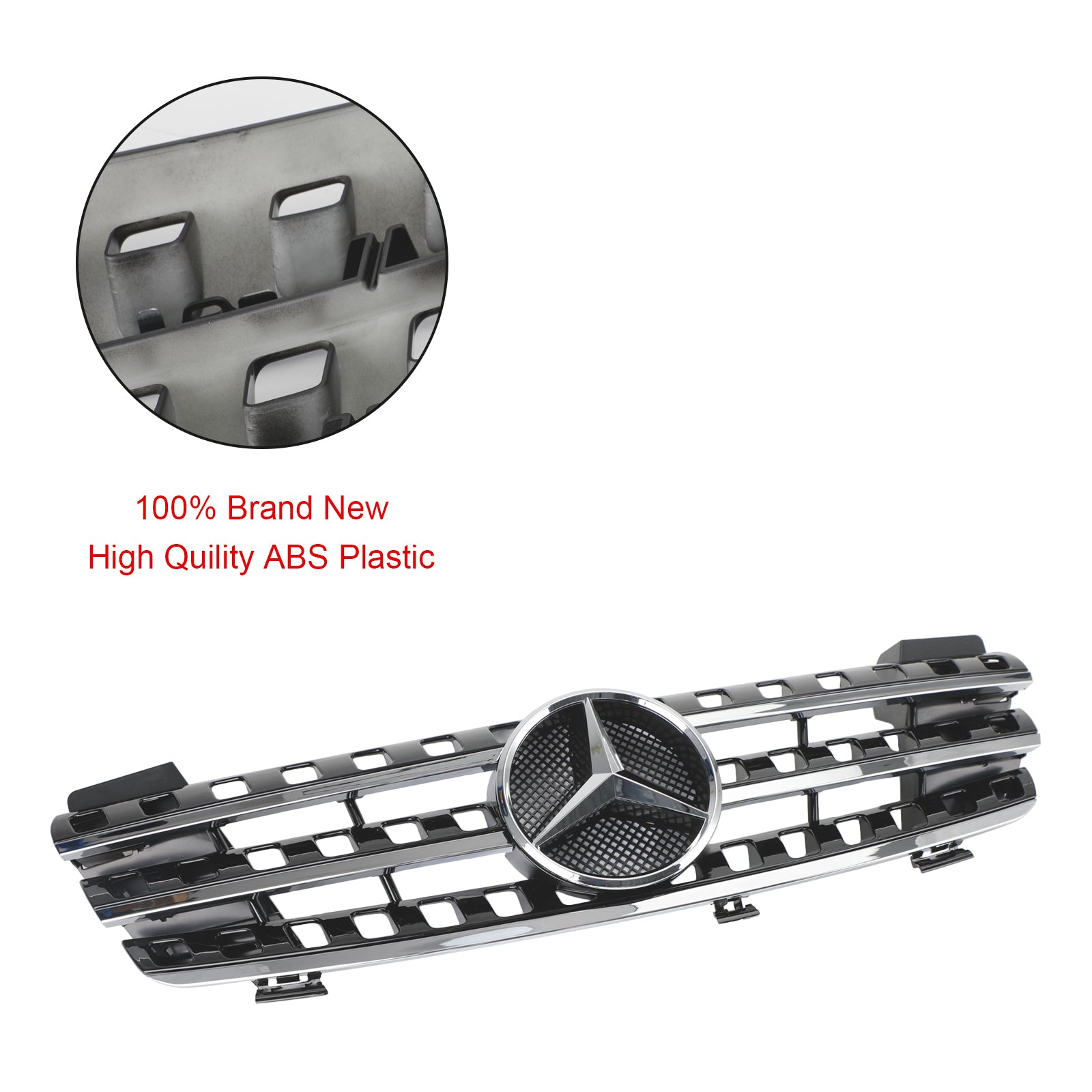 Calandre Avant Grille Compatible avec Mercedes Classe ML W164 2005-2008 Noir