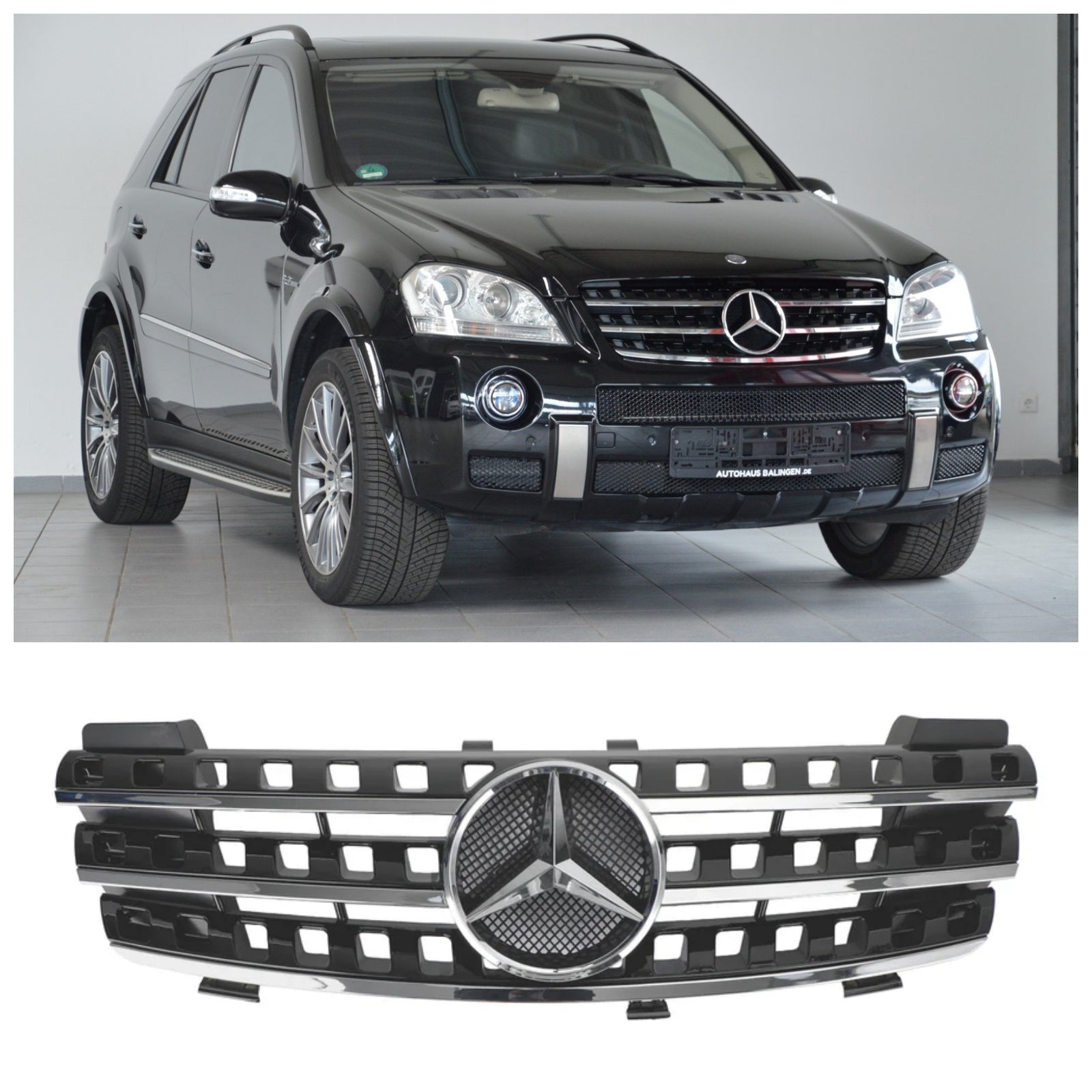Calandre Avant Grille Compatible avec Mercedes Classe ML W164 2005-2008 Noir