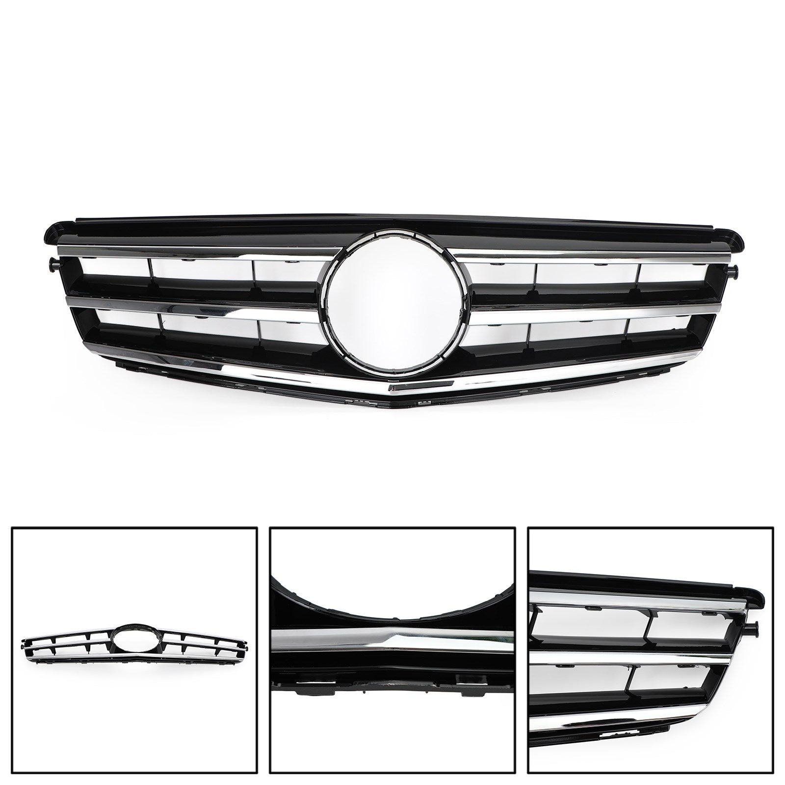 Grille de calandre avant LED noire chromée pour Benz Classe C W204 C300 C350 2008-2014 générique
