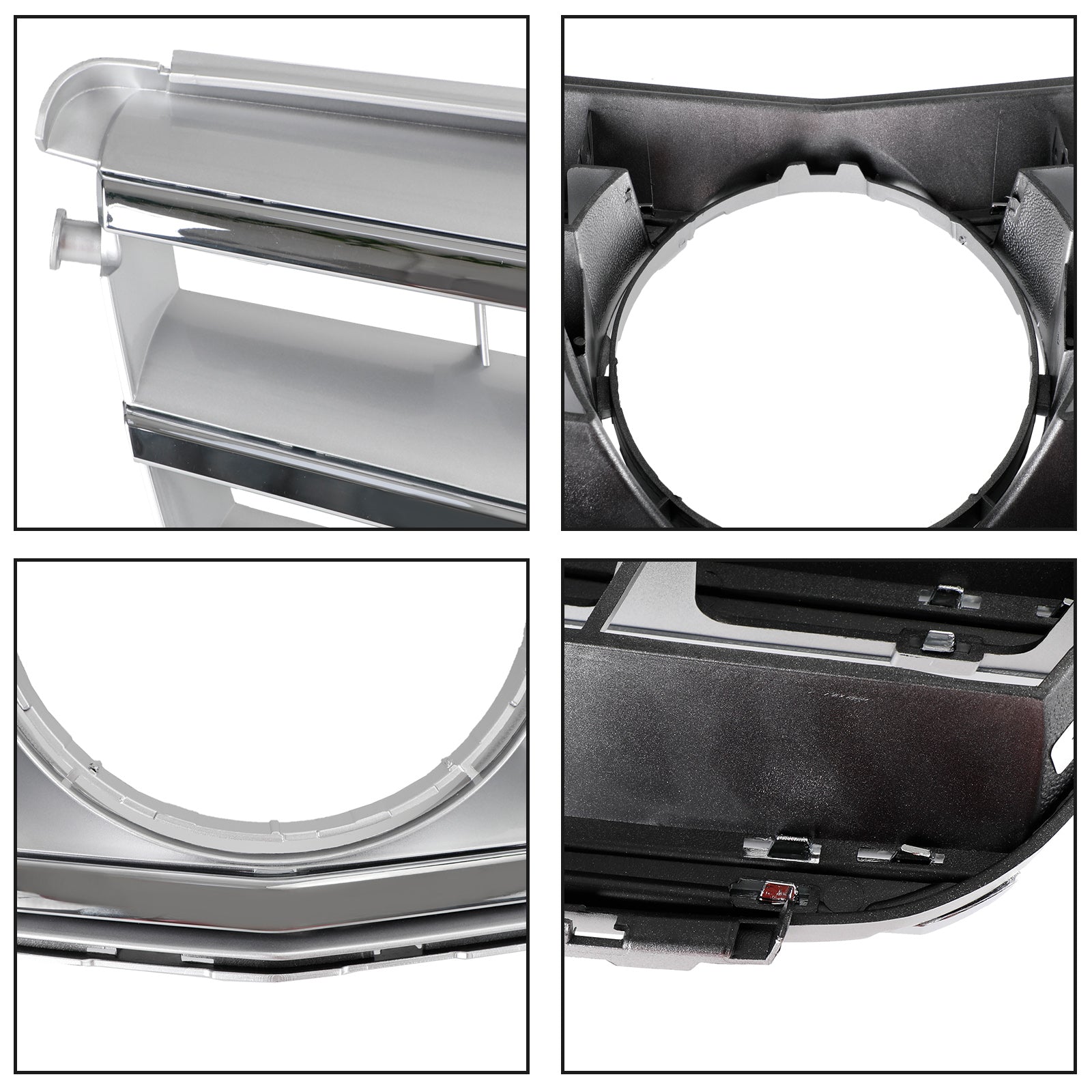Middengrille met LED's voor Mercedes-Benz C-Klasse W204 2008-2014 - Zilverkleurige afwerking