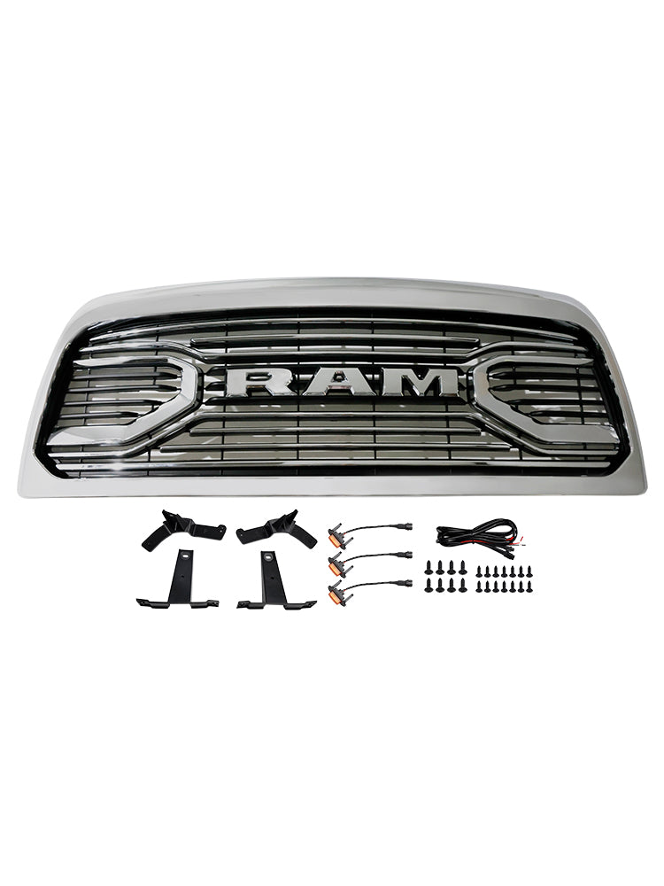 Kromirana maska sprednjega odbijača z LED lučmi za Dodge Ram 2500/3500 Laramie (2010-2018).