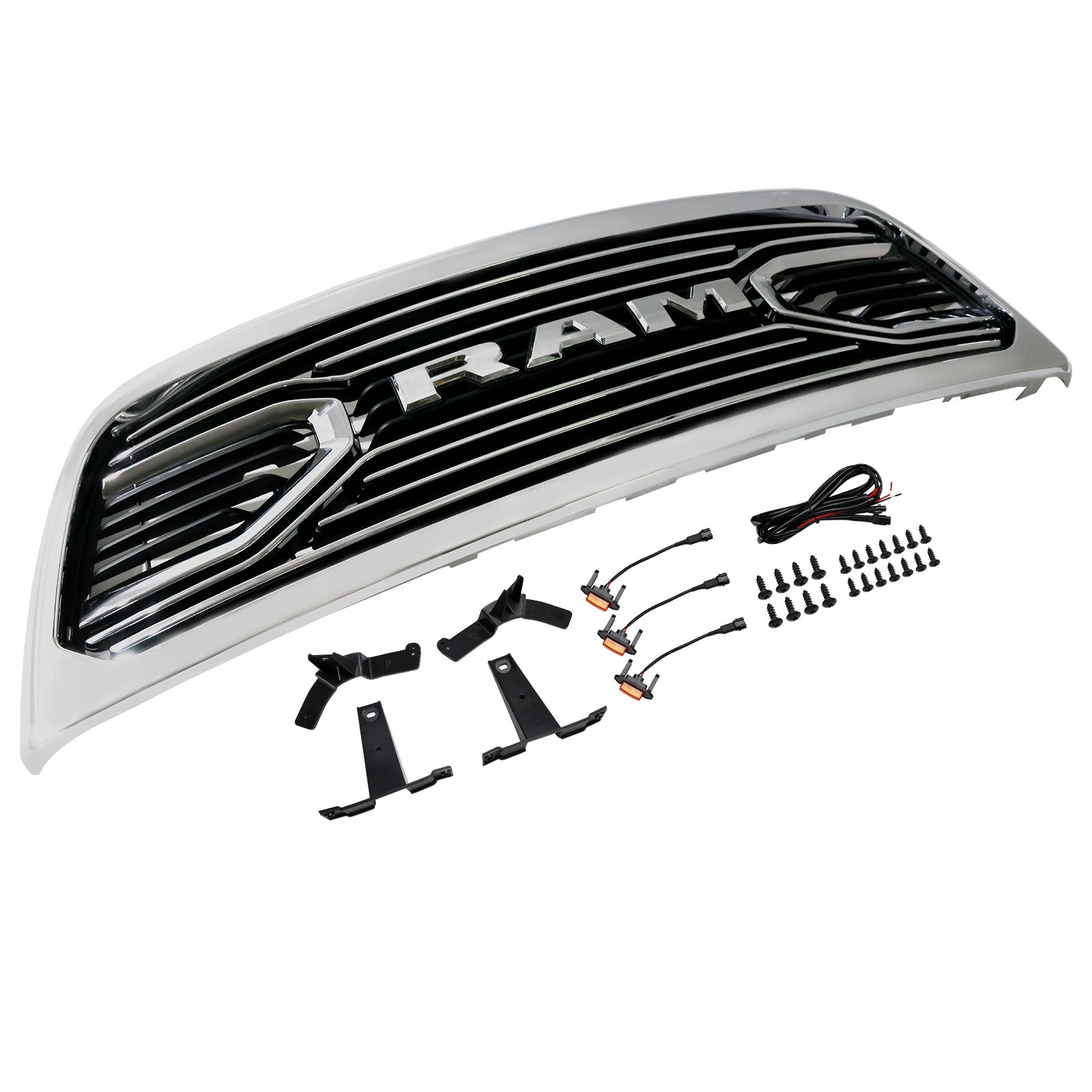 Kromirana maska sprednjega odbijača z LED lučmi za Dodge Ram 2500/3500 Laramie (2010-2018).