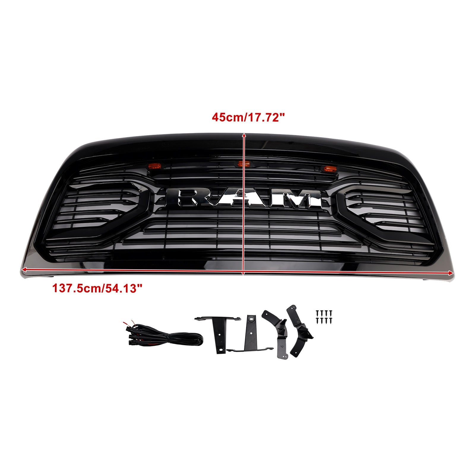 Črna maska sprednjega odbijača z LED osvetlitvijo za Dodge Ram 2500/3500 Laramie (2010-2018)