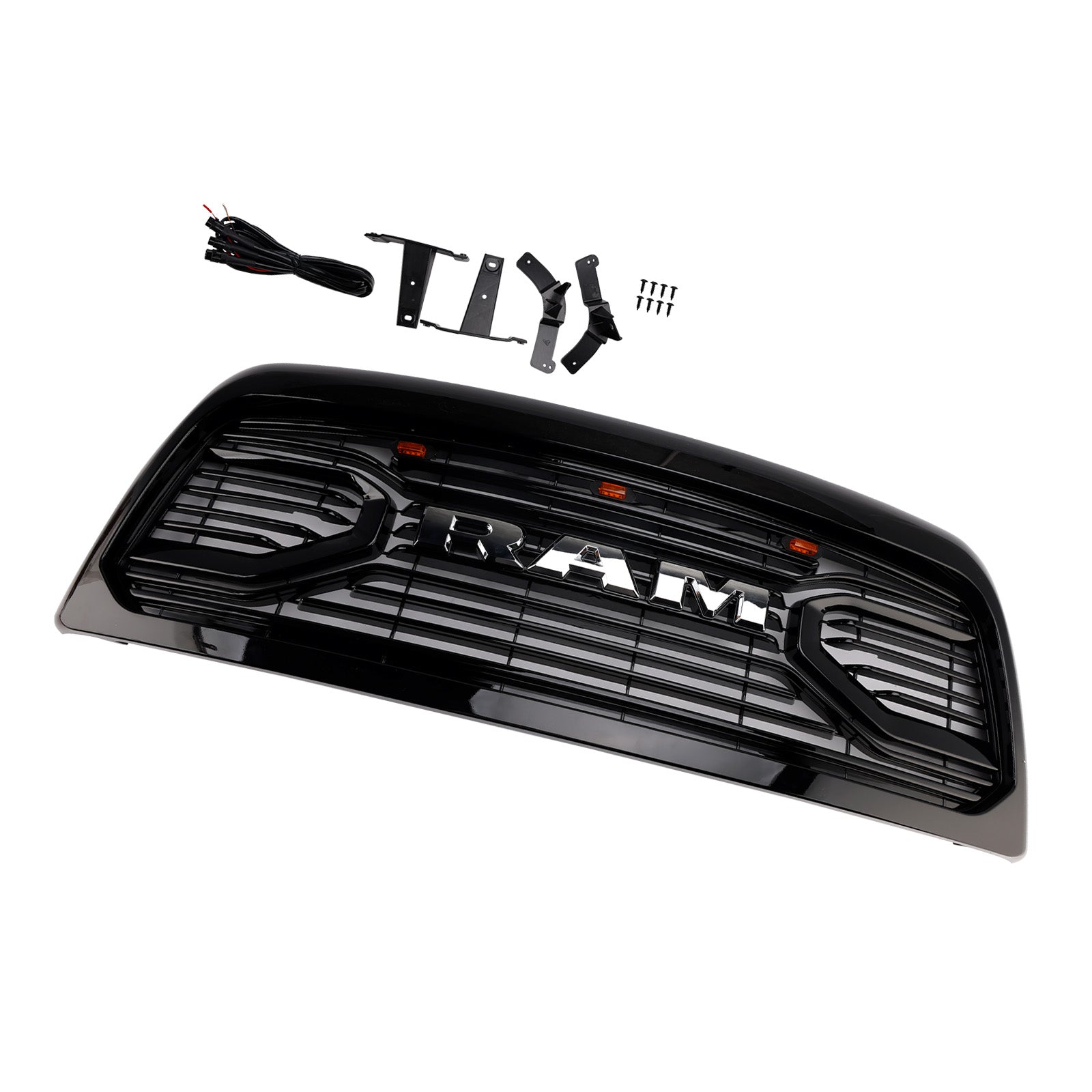 Črna maska sprednjega odbijača z LED osvetlitvijo za Dodge Ram 2500/3500 Laramie (2010-2018)