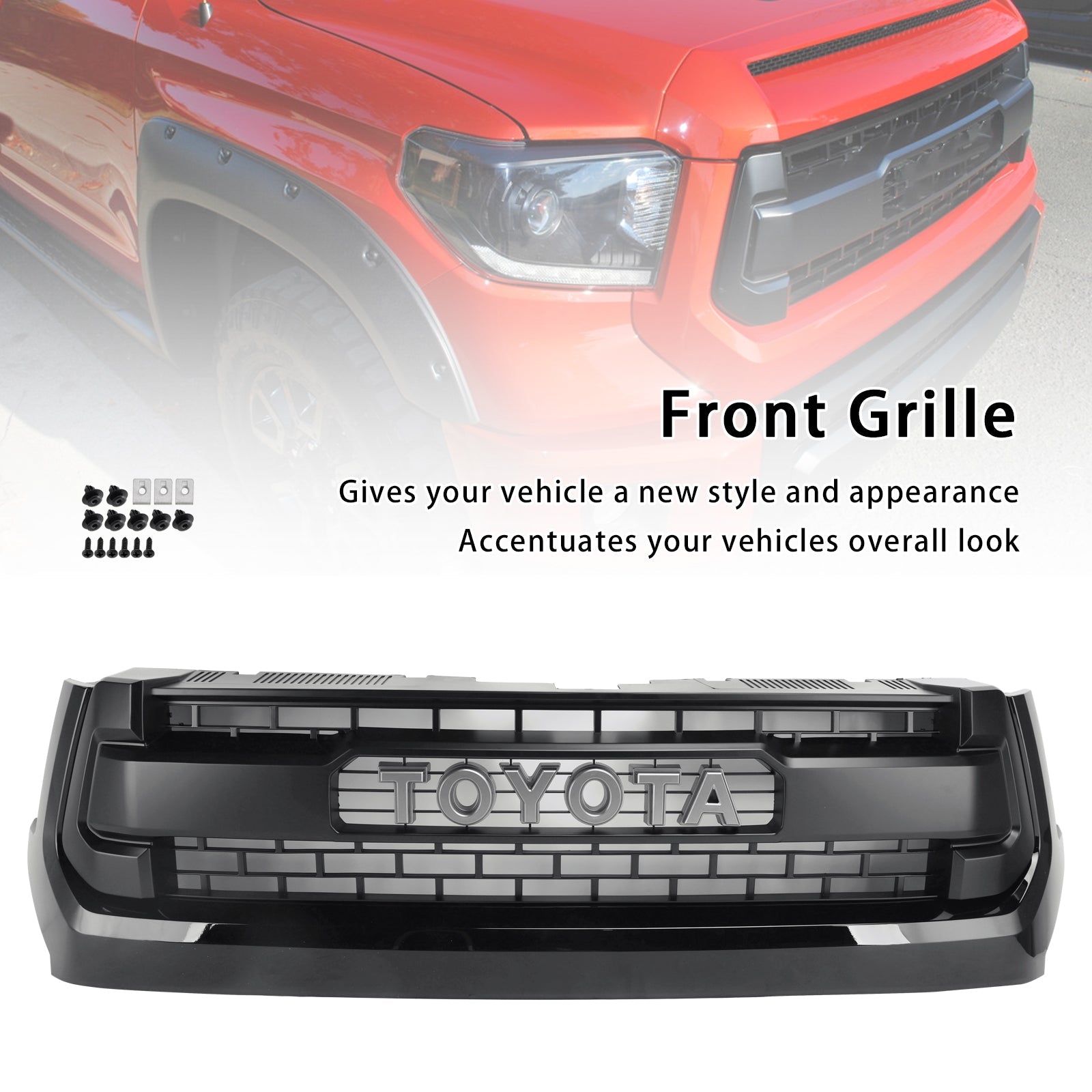 Honingraat frontrooster'zwarte bij voor Toyota Tundra TRD PRO 2014-2018