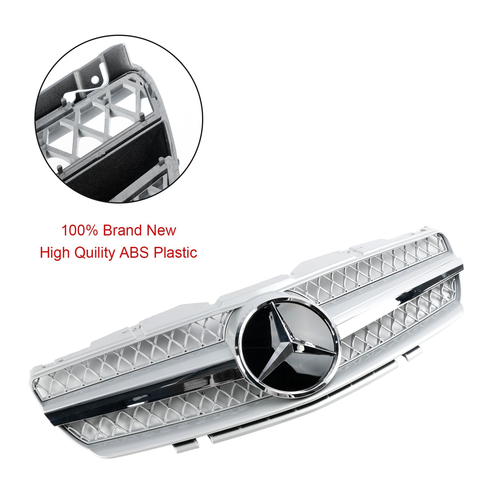 1 Fin Voorbumper Bovenste Grille Grill Voor Mercedes R230 SL500 SL600 2003-2006