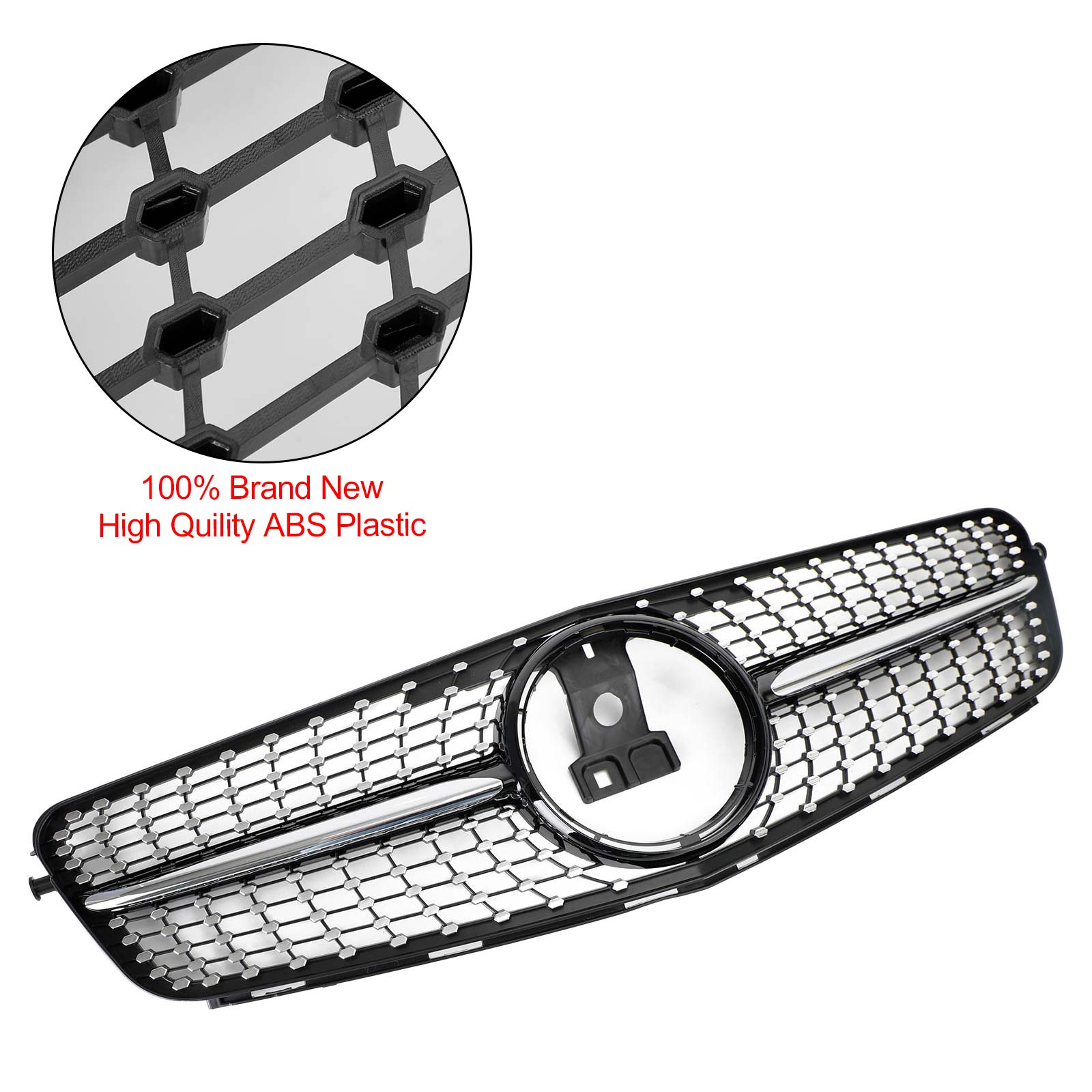Grille de Calandre Avant Noir Chrome pour Mercedes C W204 (2008-2014) C180 C200 C250 C350