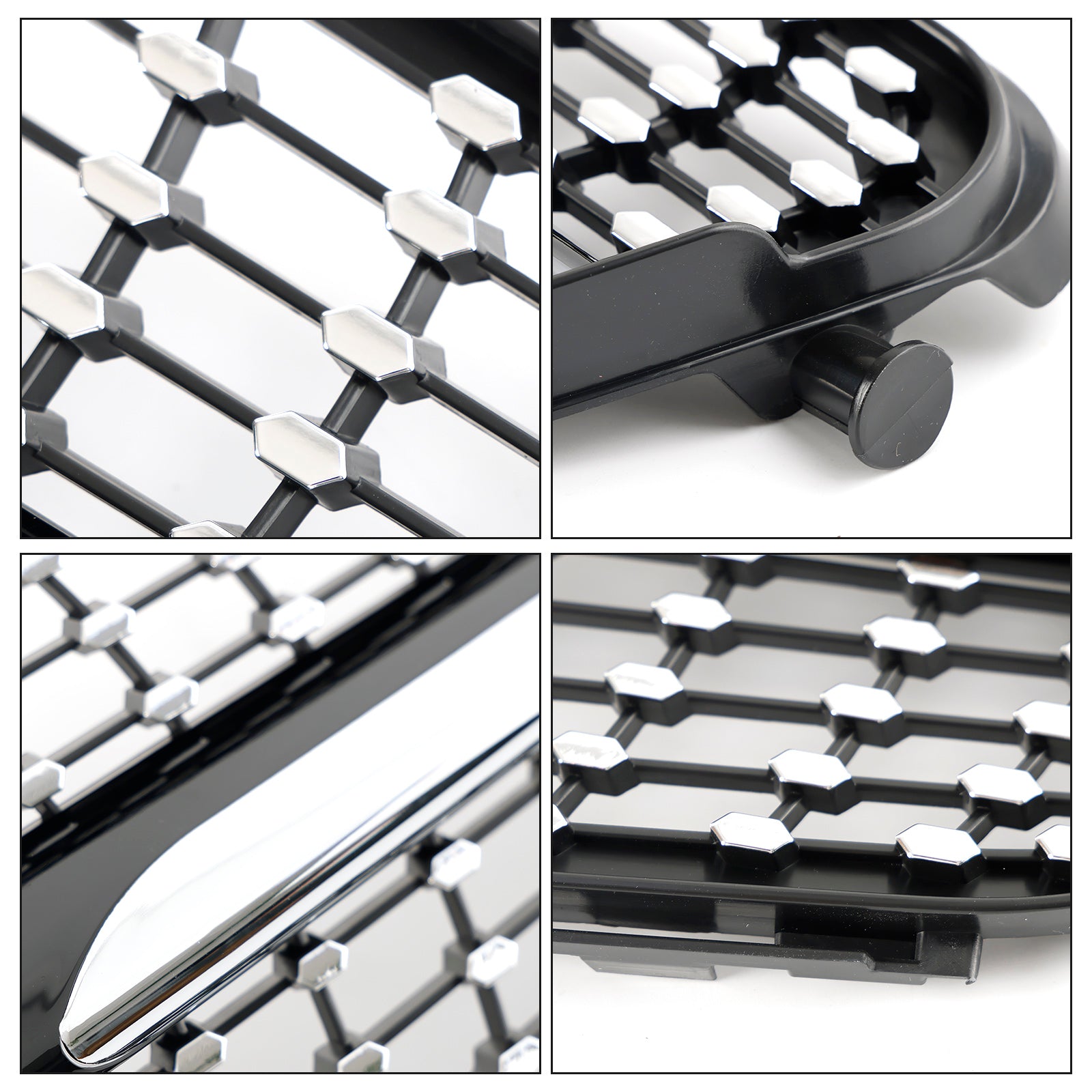 Parrilla delantera con diseño cromado negro para Mercedes C W204 (2008-2014)