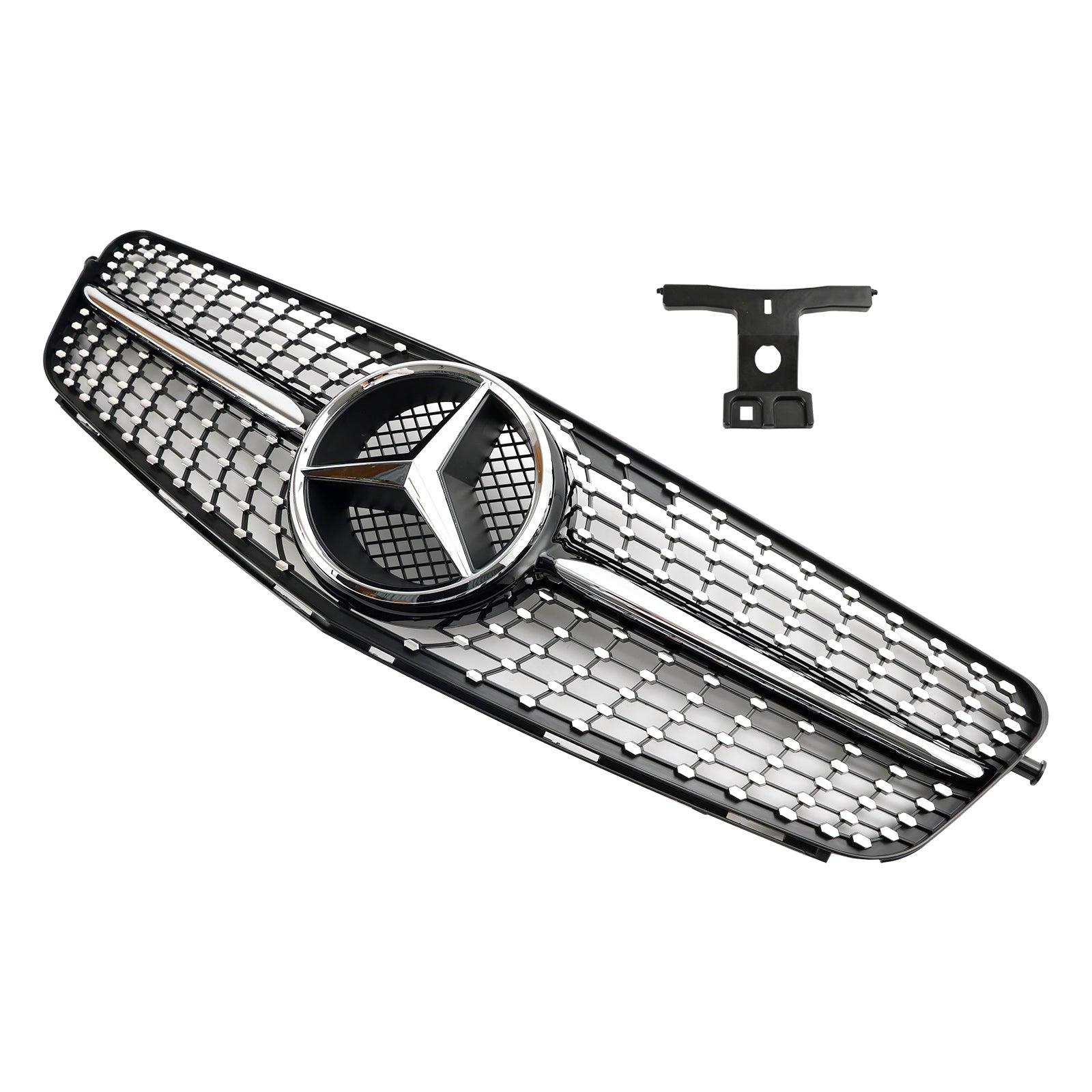 Parrilla delantera con diseño cromado negro para Mercedes C W204 (2008-2014)