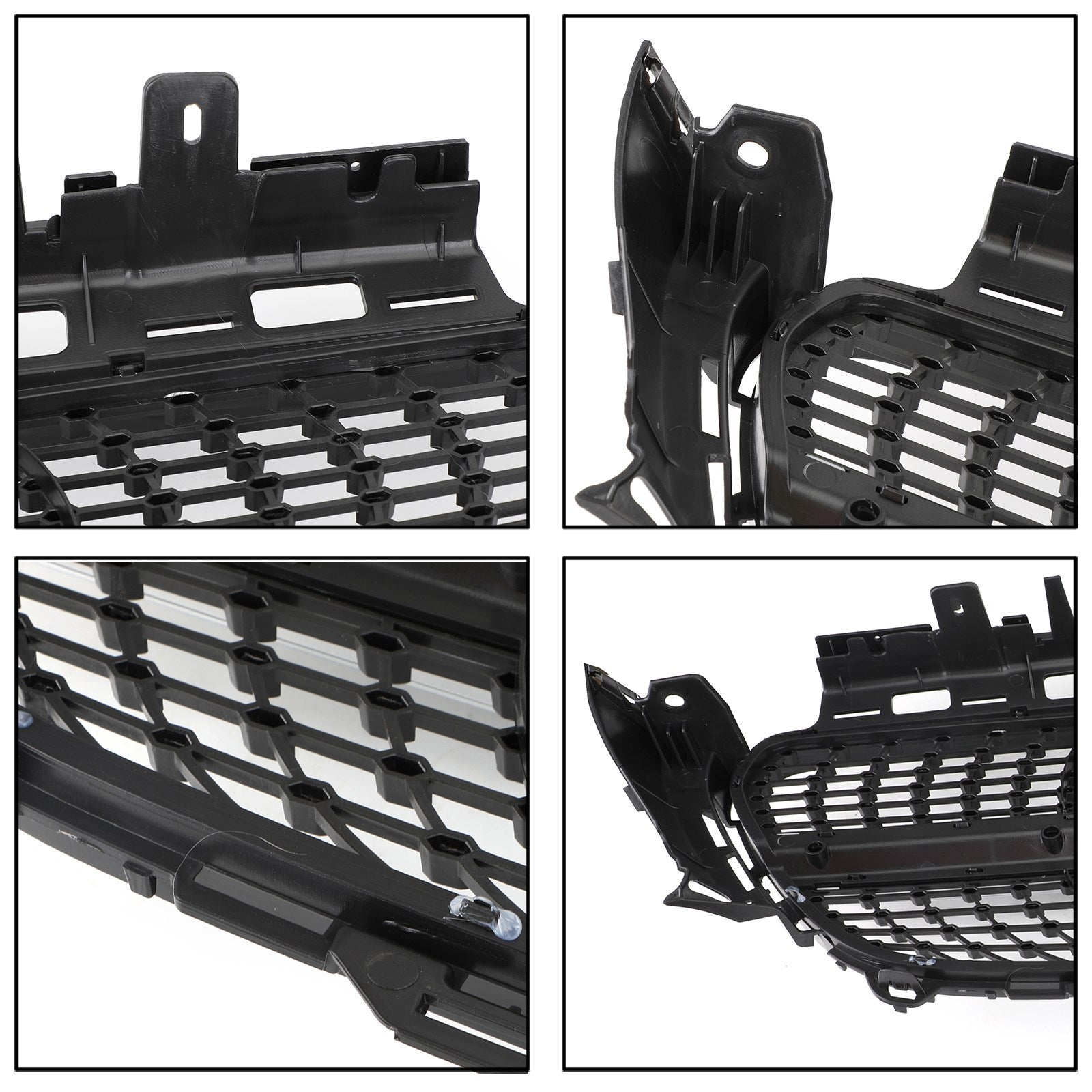 W213 Parrilla de repuesto con borde plateado diamante para Mercedes Benz E300 E400 (2016-2019)