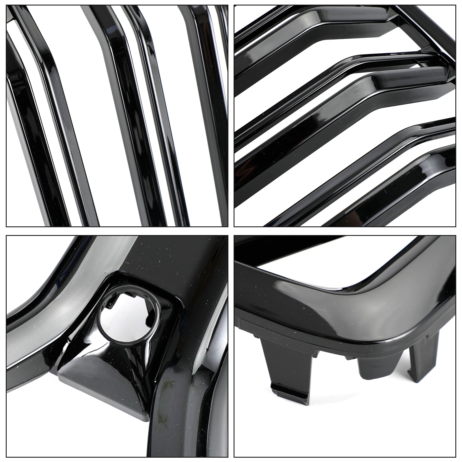 2020-2022 BMW X6 G06 M50i con griglia paraurti anteriore con foro per fotocamera nera