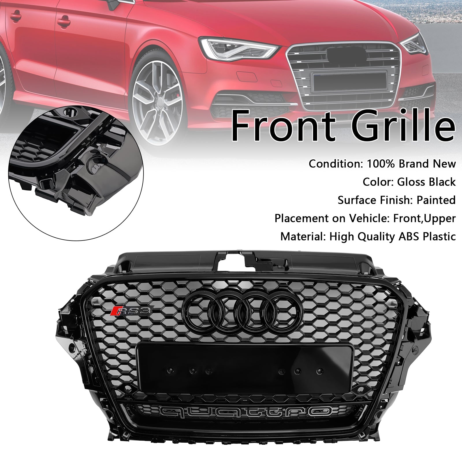 Sprednji odbijač v Audi A3 S3 Style Style NID s Quattro RS3 2013 2014 2015 2016 2016 2016