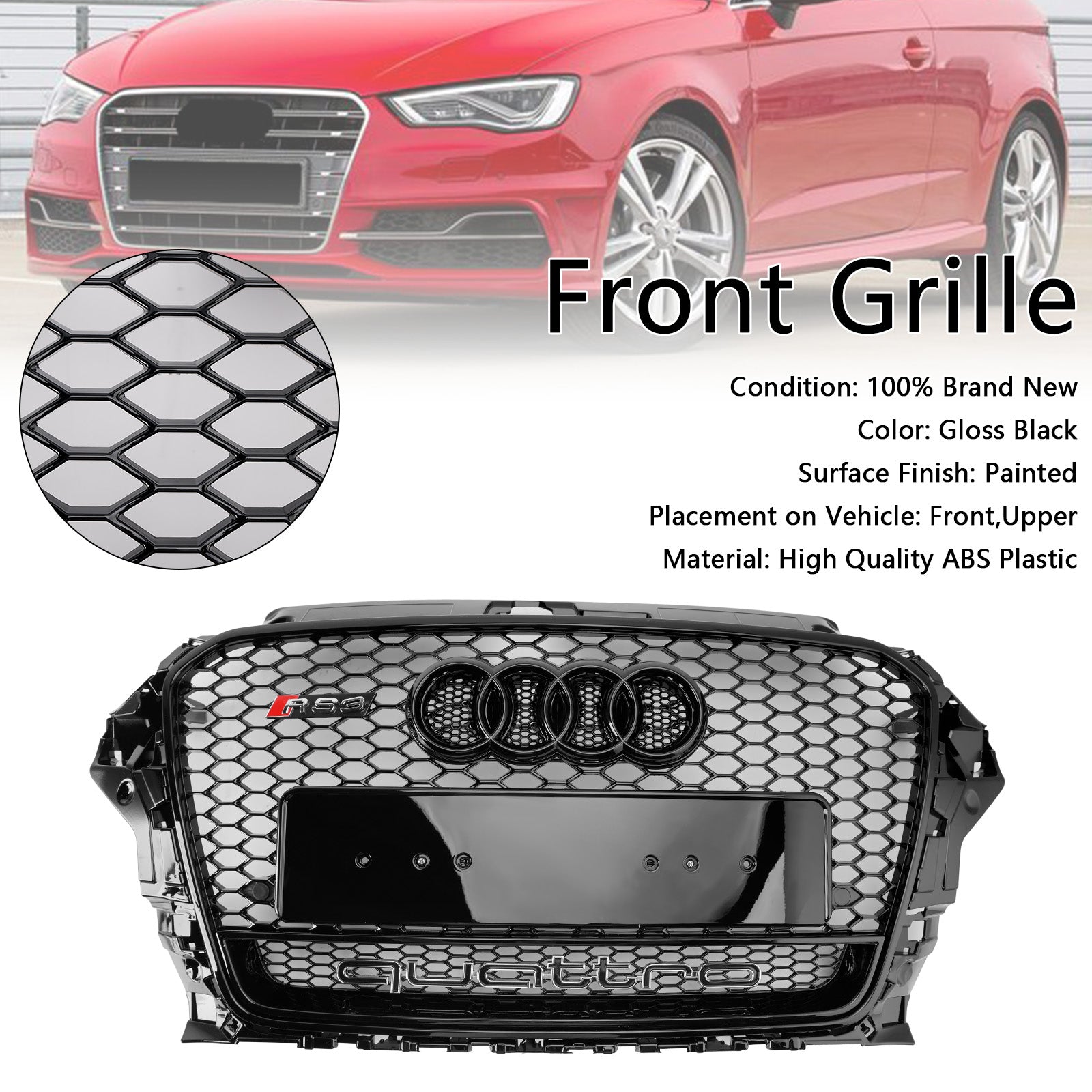 Audi A3 S3 Style Style Style Style Style Grille z Quattro RS3 2013-2016