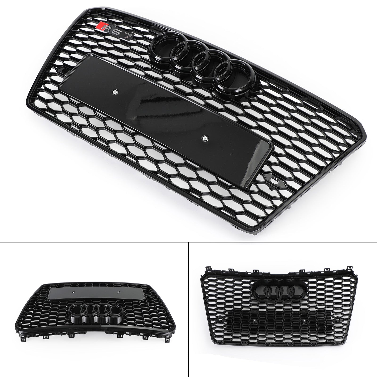 Rejilla hexagonal de malla deportiva estilo panal Audi A7/S7 RS7 2012-2015, color negro