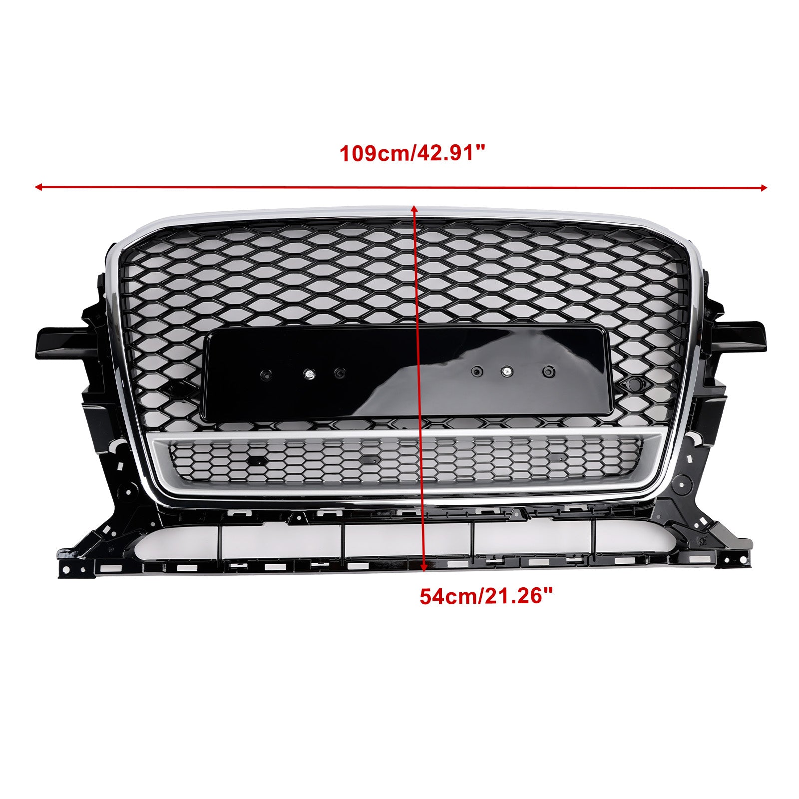 Grille de pare-chocs avant en nid d'abeille chromée/noire pour Audi Q5 2013-2017