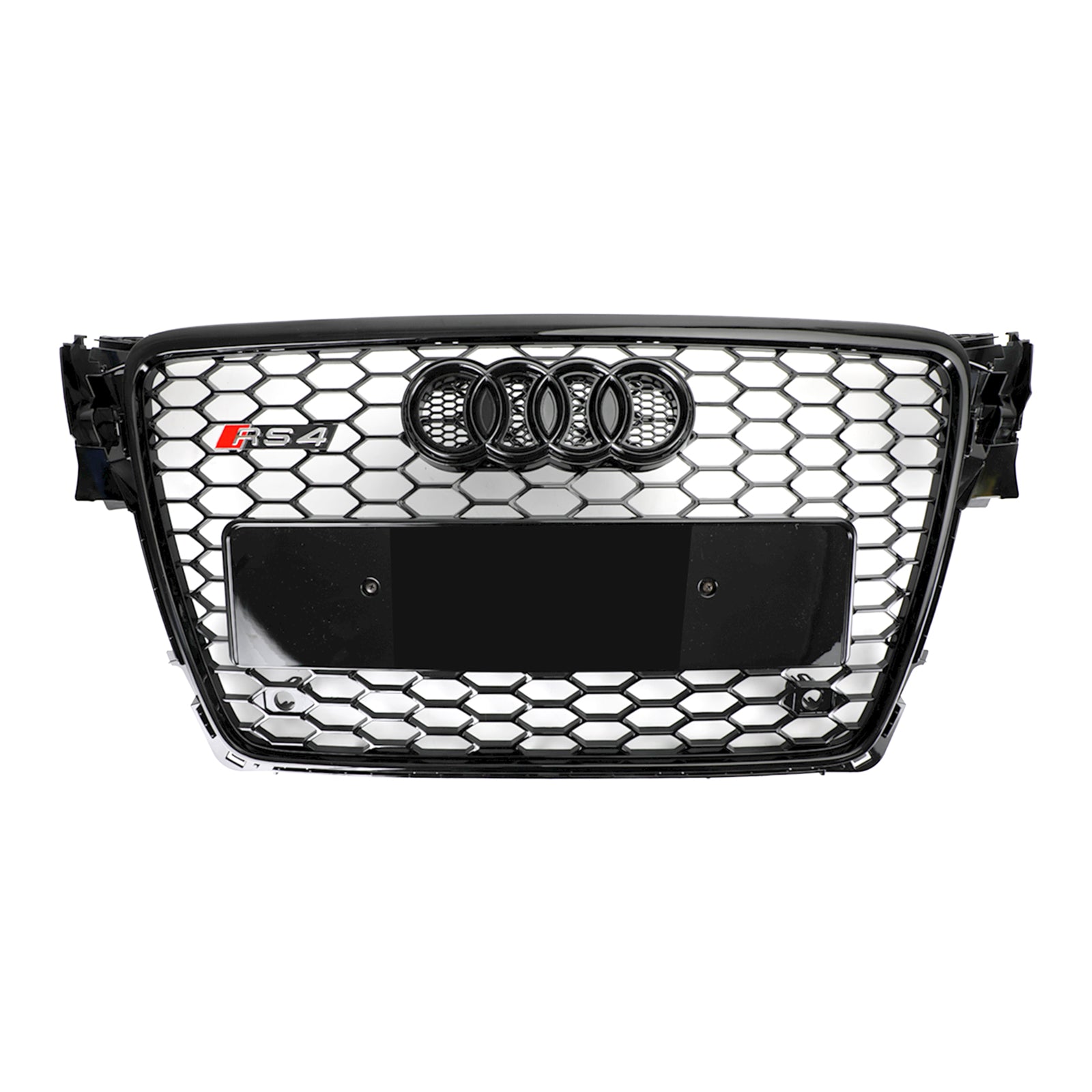 Cuadrícula hexagonal en Audi A4 / A4 estilo estilo Nido B8 RS4 2008-2012 Grid de luz negra brillante y luz de niebla