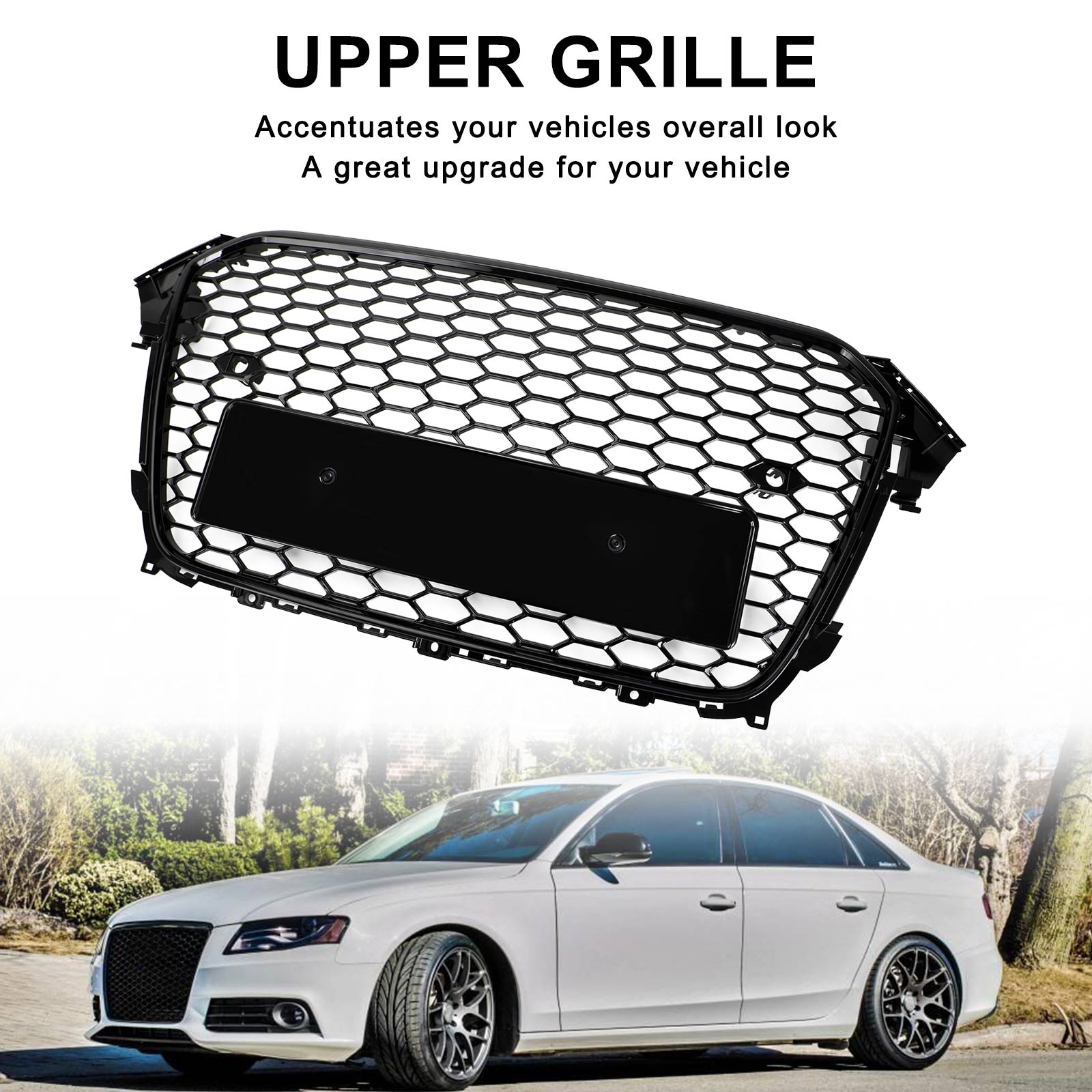Audi A4 S4 2013-2016 Grille de calandre de pare-chocs avant style RS4 noir brillant