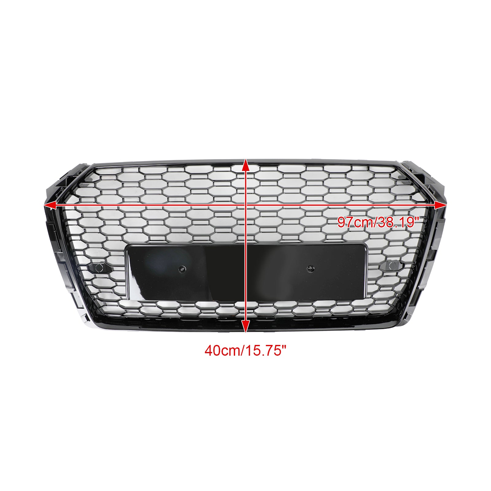 Parrilla hexagonal tipo panal para Audi A4/S4 B9 2018-2019, estilo RS4, color negro