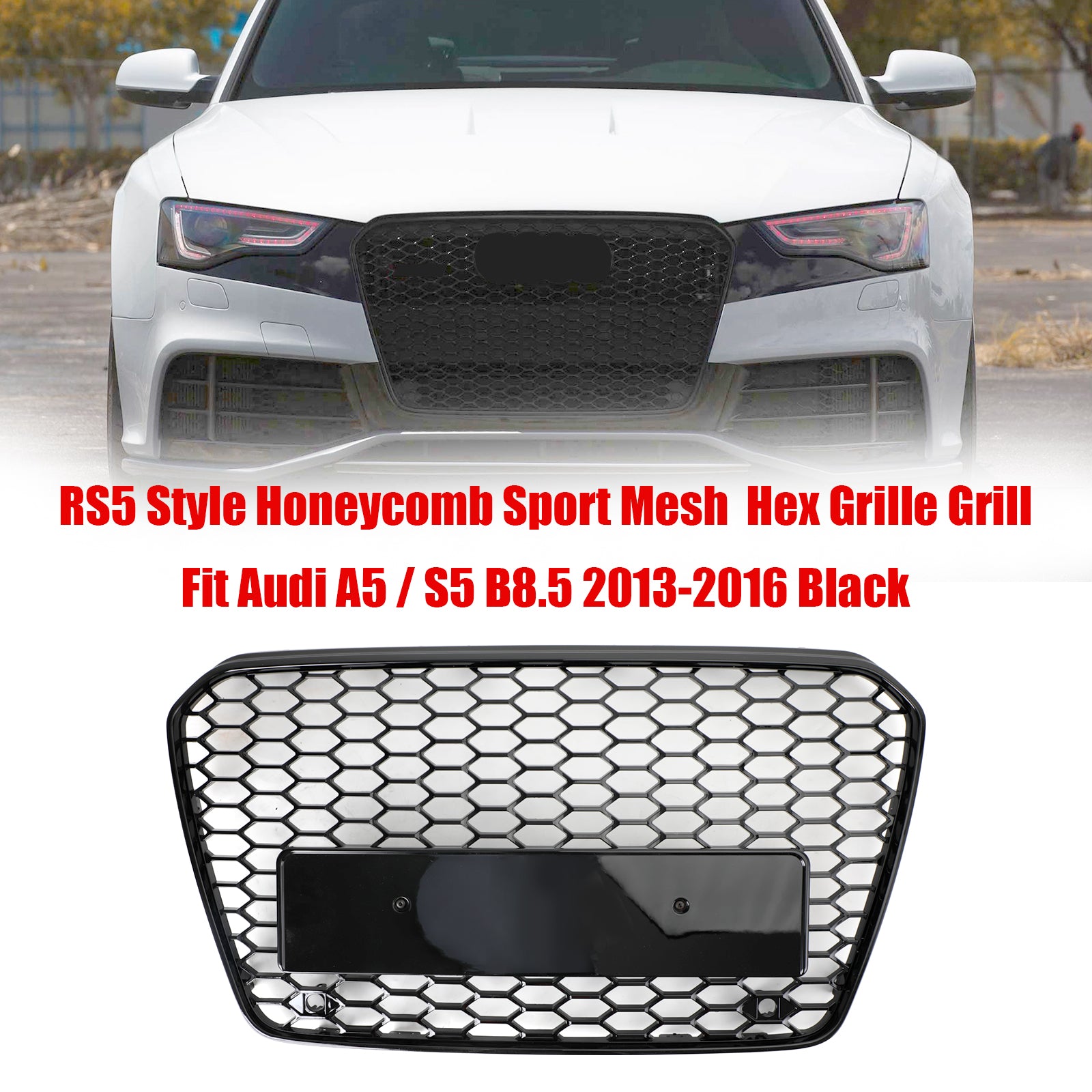 Griglia del paraurti anteriore in maglia a nido d'ape stile RS5 per Audi A5 S5 B8.5 2013-2016