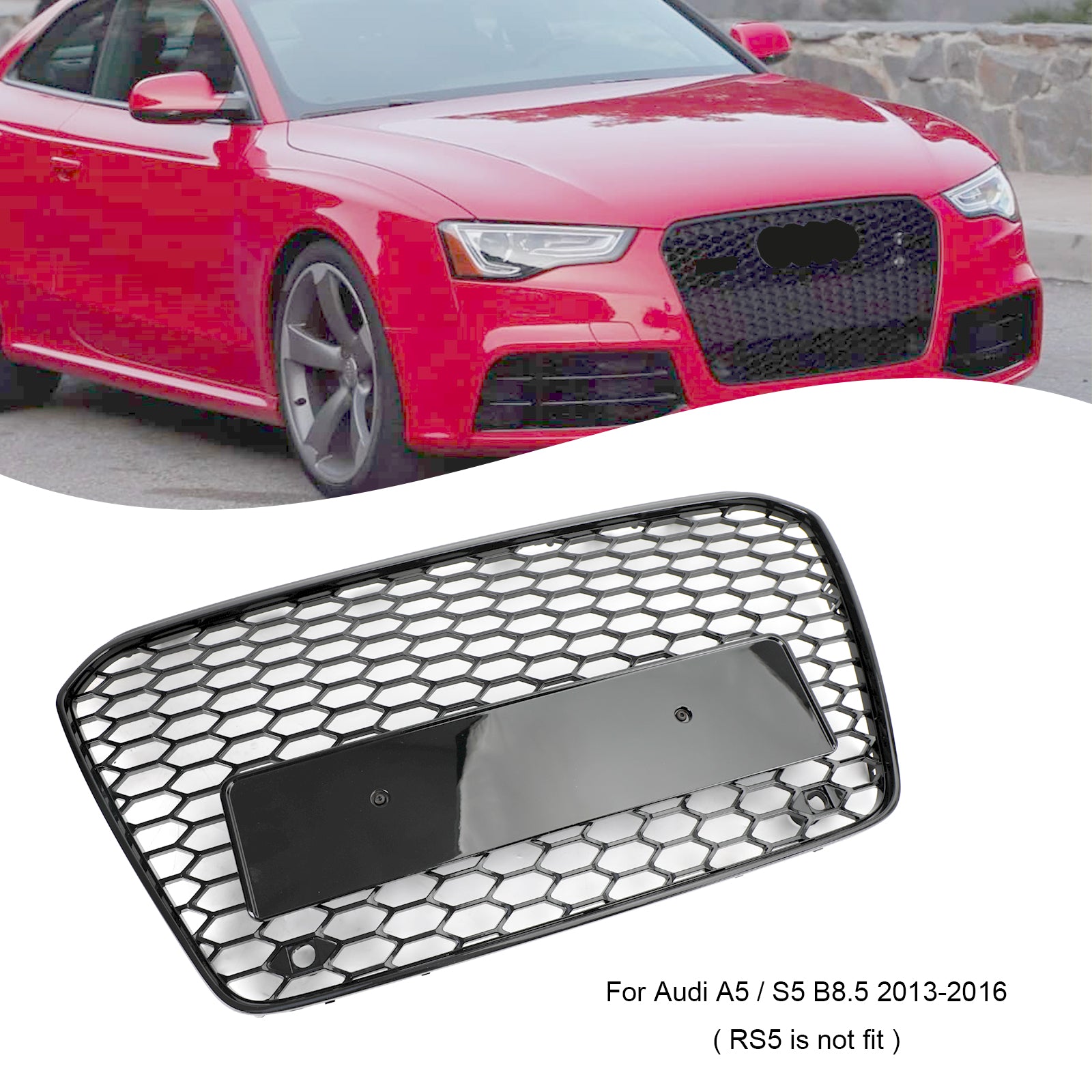Griglia del paraurti anteriore in maglia a nido d'ape stile RS5 per Audi A5 S5 B8.5 2013-2016