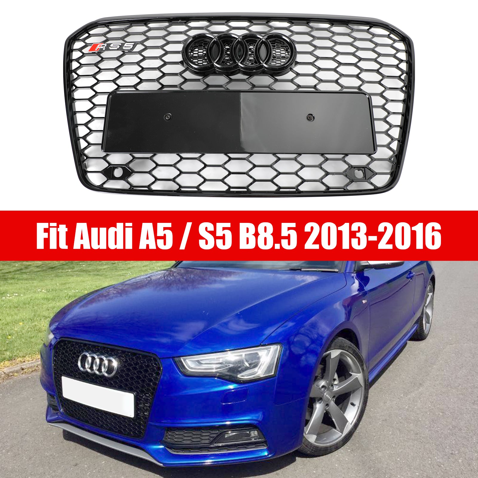 2013-2016 Audi A5 / S5 B8.5 Style en nid d'abeille de pare-chocs avant de la calandre