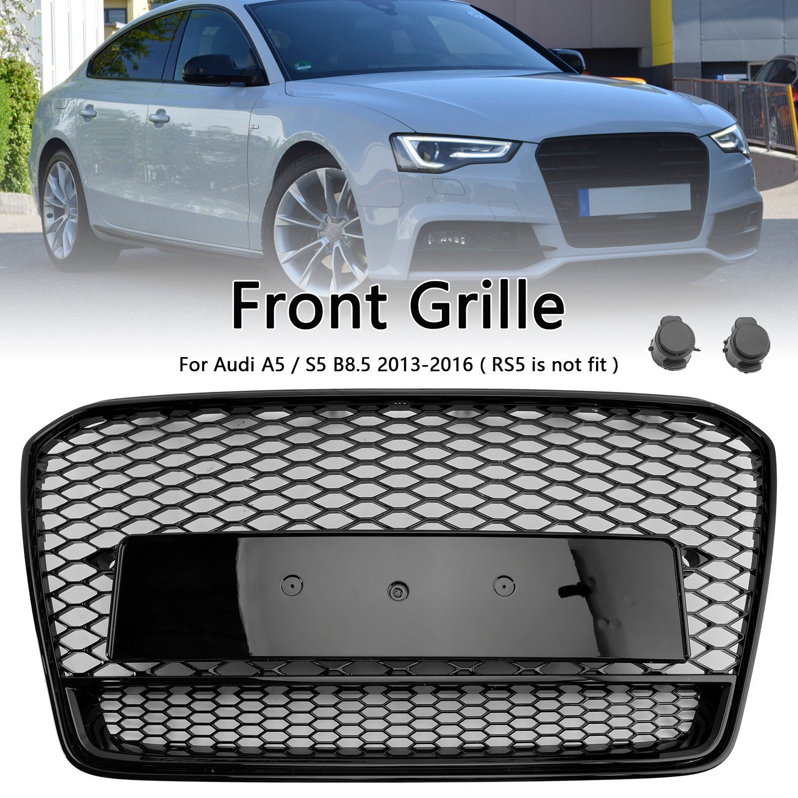 Grille de pare-chocs avant en nid d'abeille de style Audi A5 S5 B8.5 RS5 2013-2016