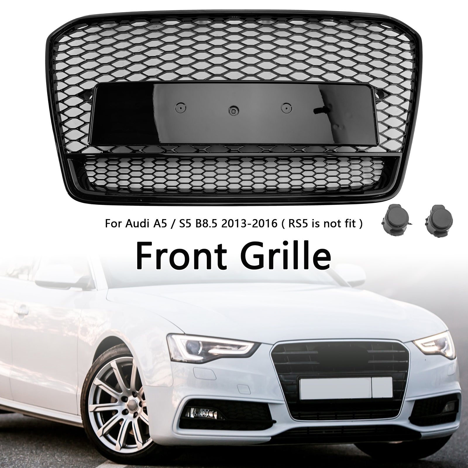 Grille de pare-chocs avant en nid d'abeille de style Audi A5 S5 B8.5 RS5 2013-2016
