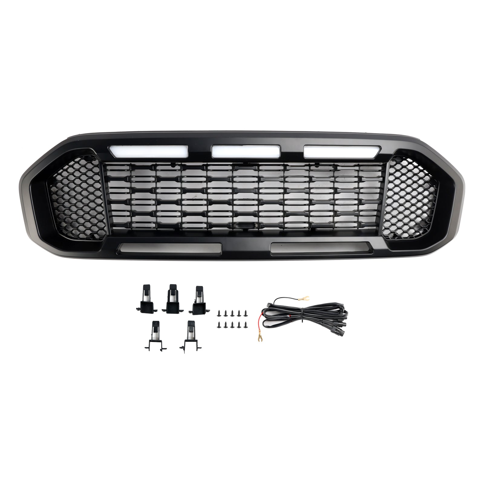 Grille de pare-chocs avant noire avec éclairage LED pour Ford Ranger T8 2019-2023