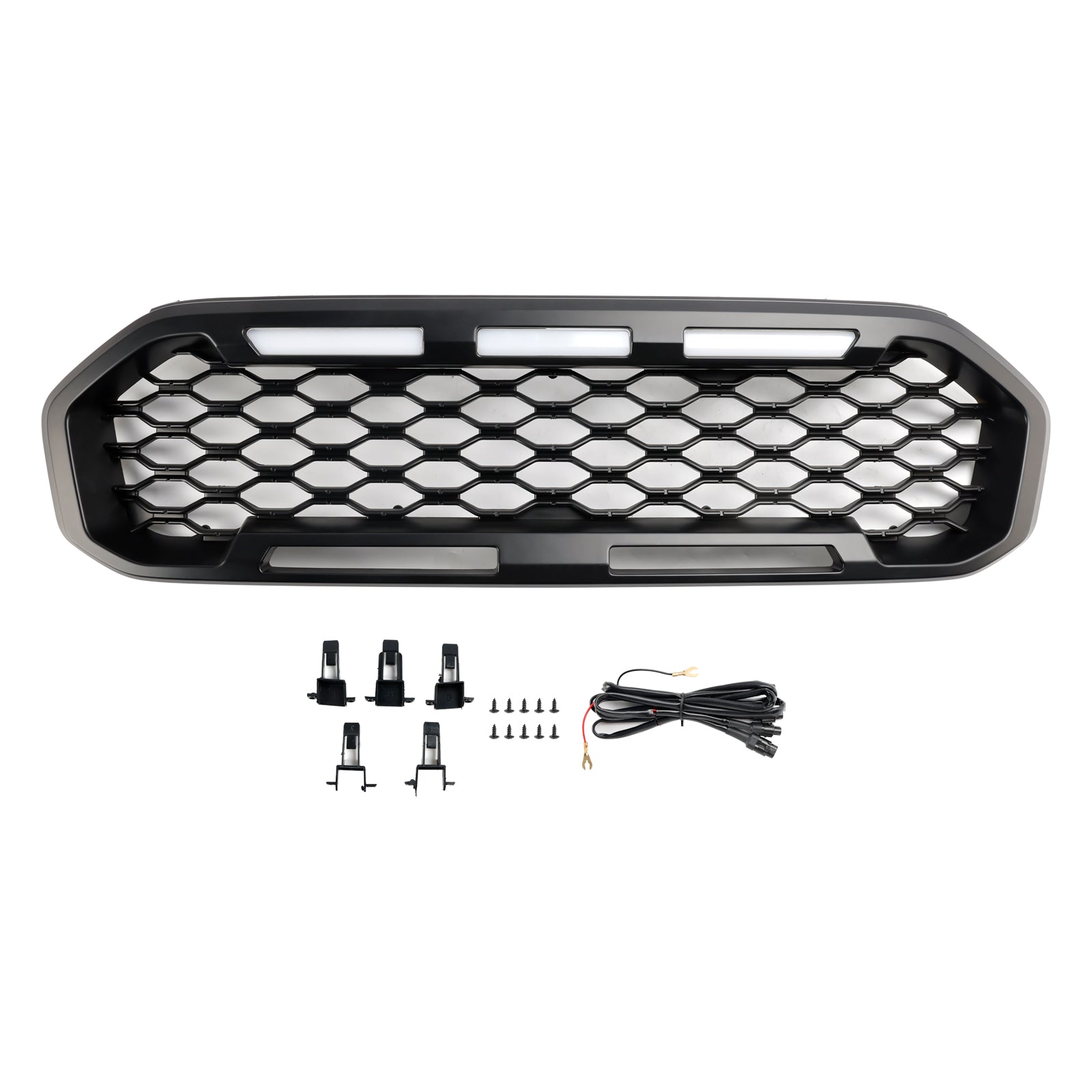 Grille de pare-chocs avant noire avec éclairage LED pour Ford Ranger T8 2019-2023