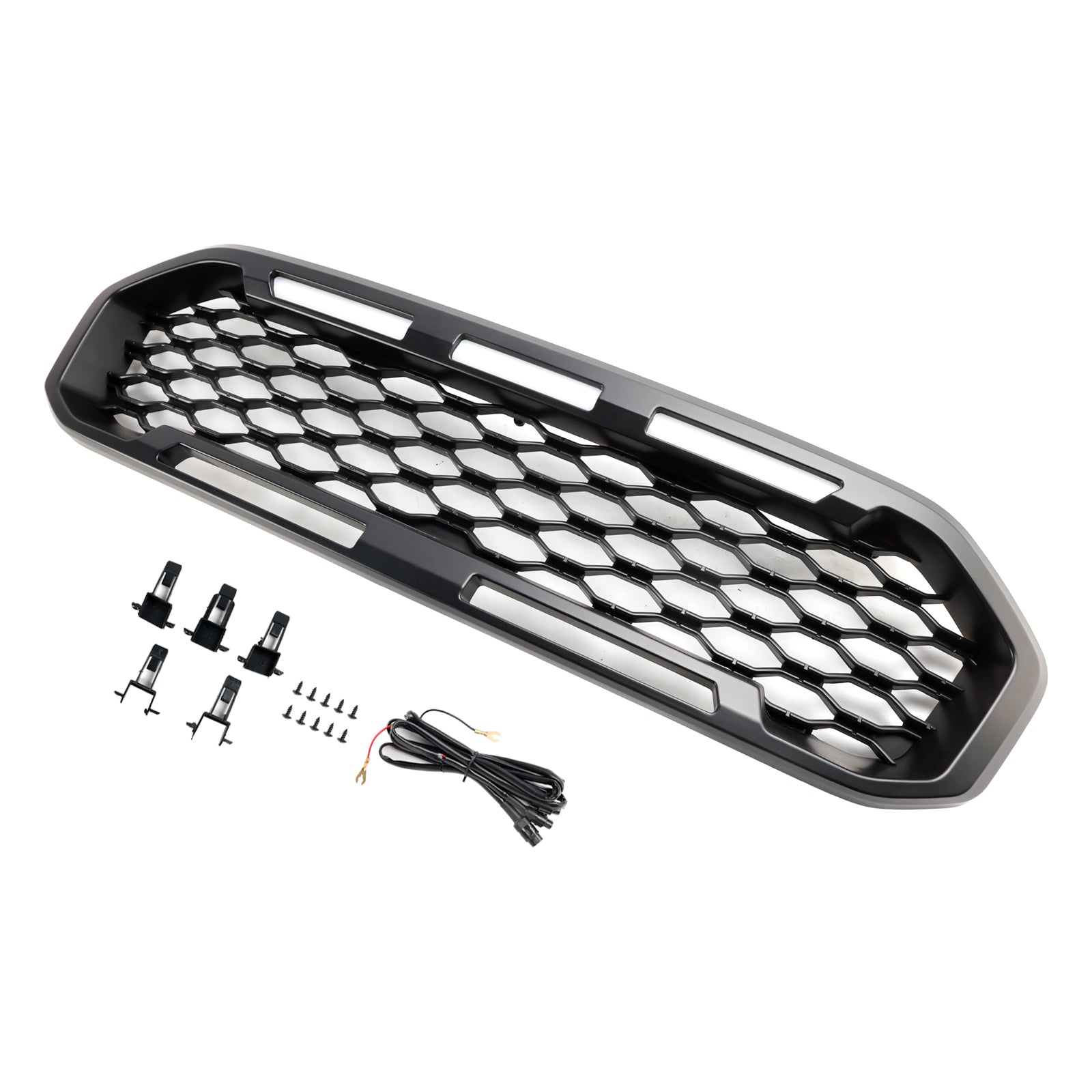 Grille de pare-chocs avant noire avec éclairage LED pour Ford Ranger T8 2019-2023