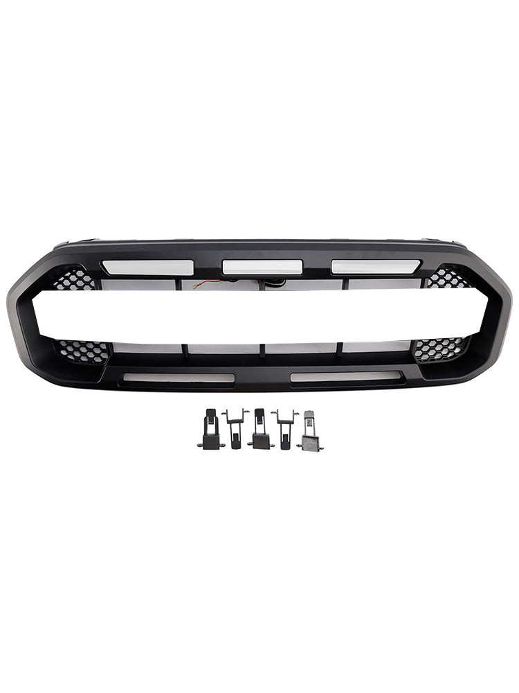 Grille de pare-chocs avant style Raptor pour Ford Ranger 2019-2023, noire