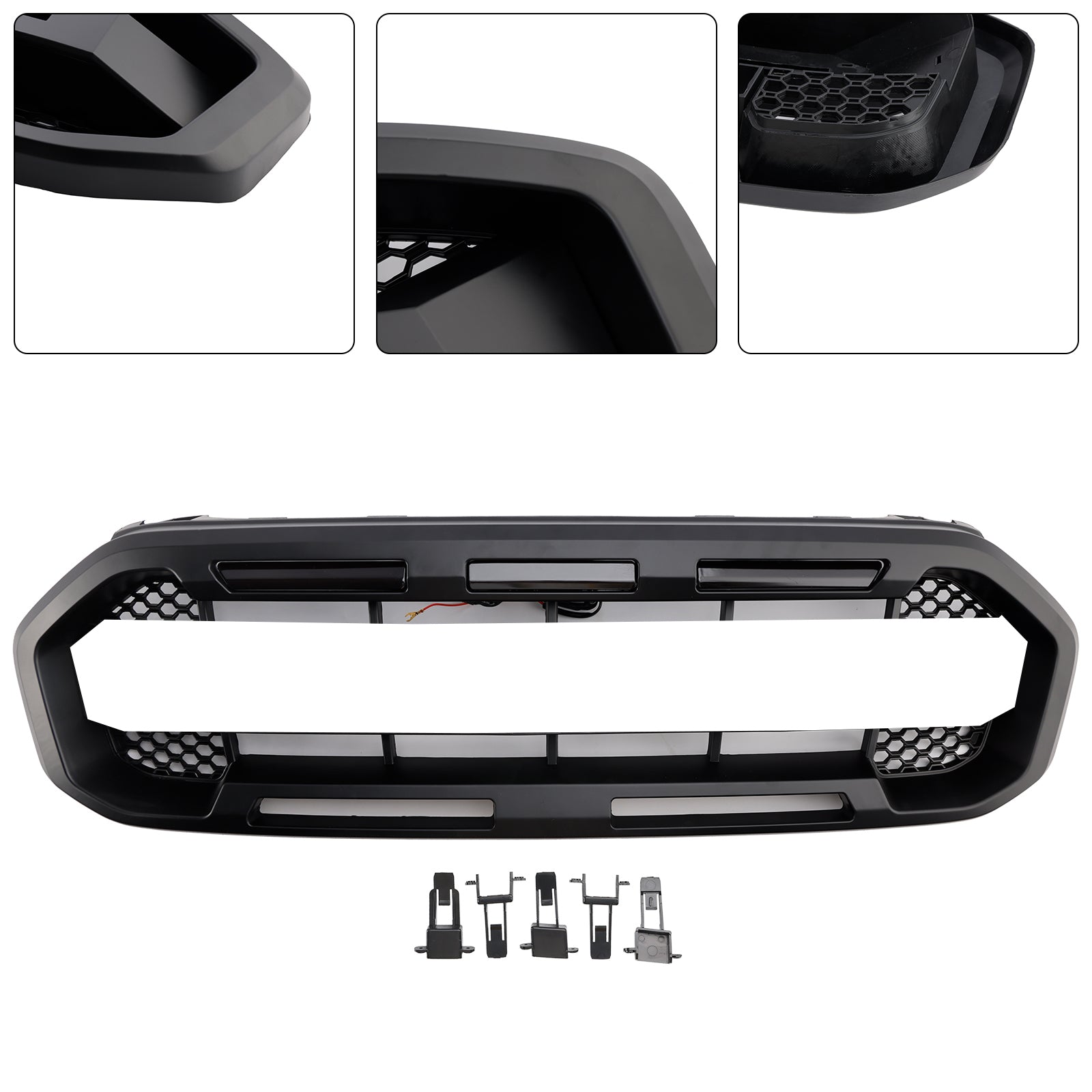 Stile Raptor della griglia del paraurti anteriore nero per Ford Ranger 2019-2023