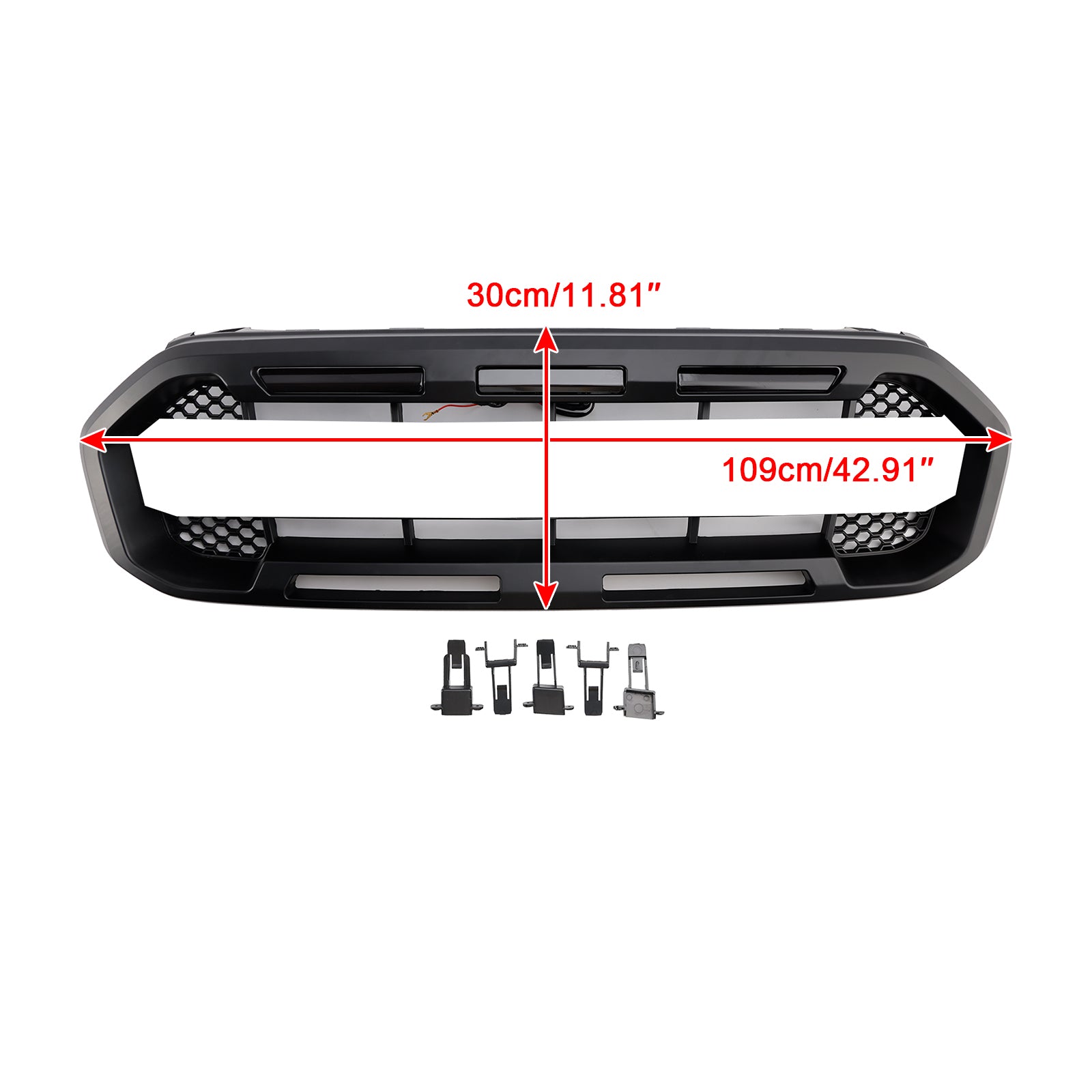 Stile Raptor della griglia del paraurti anteriore nero per Ford Ranger 2019-2023